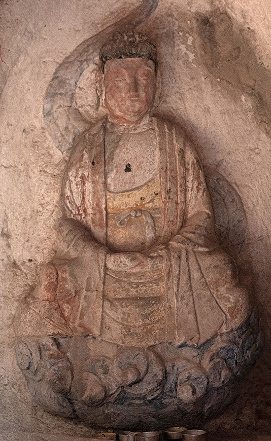 四禅寺遗址义净法师真身塔内浮雕佛像