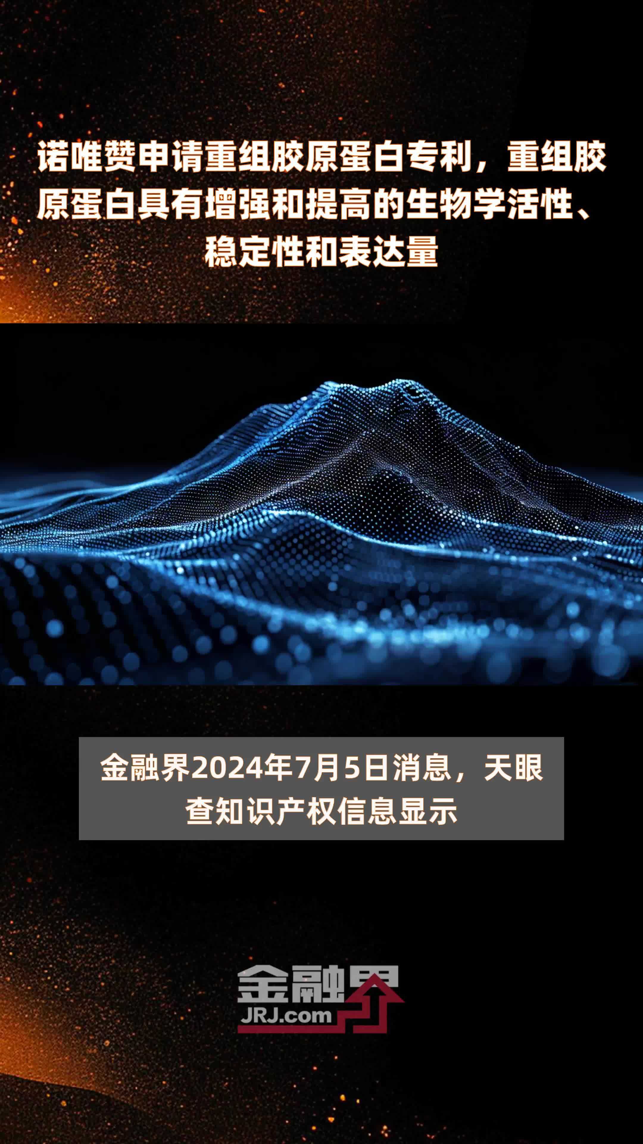 诺唯赞申请重组胶原蛋白专利，重组胶原蛋白具有增强和提高的生物学活性、稳定性和表达量|快报