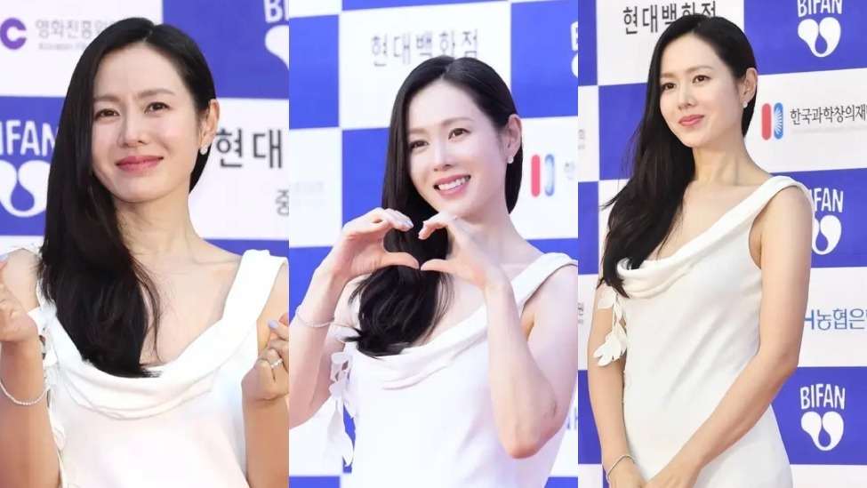 孙艺珍产后复出亮相红毯 一身白色长裙气质温柔优雅封面图