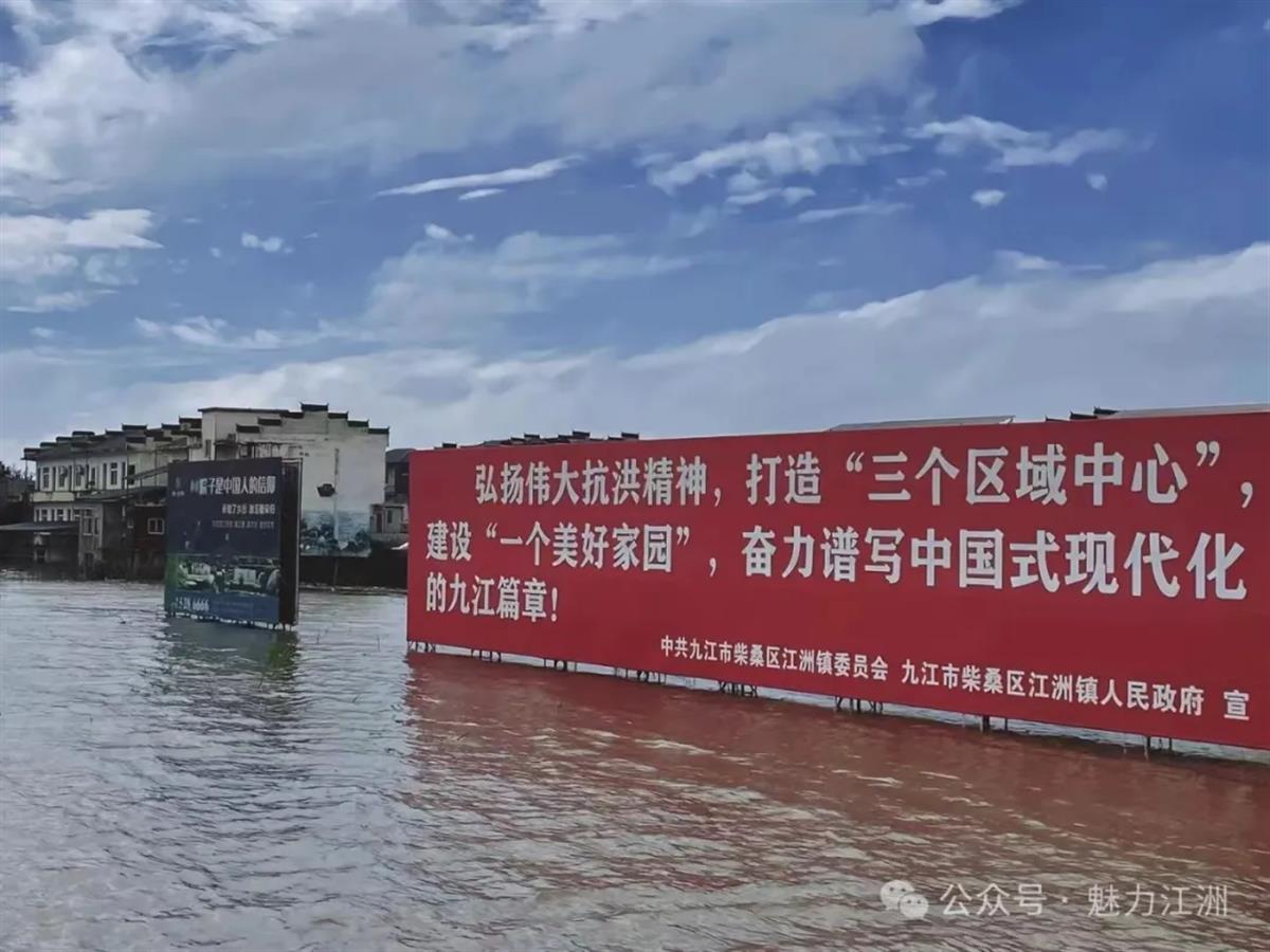 江洲镇有地区出现积水（图源“魅力江洲”）