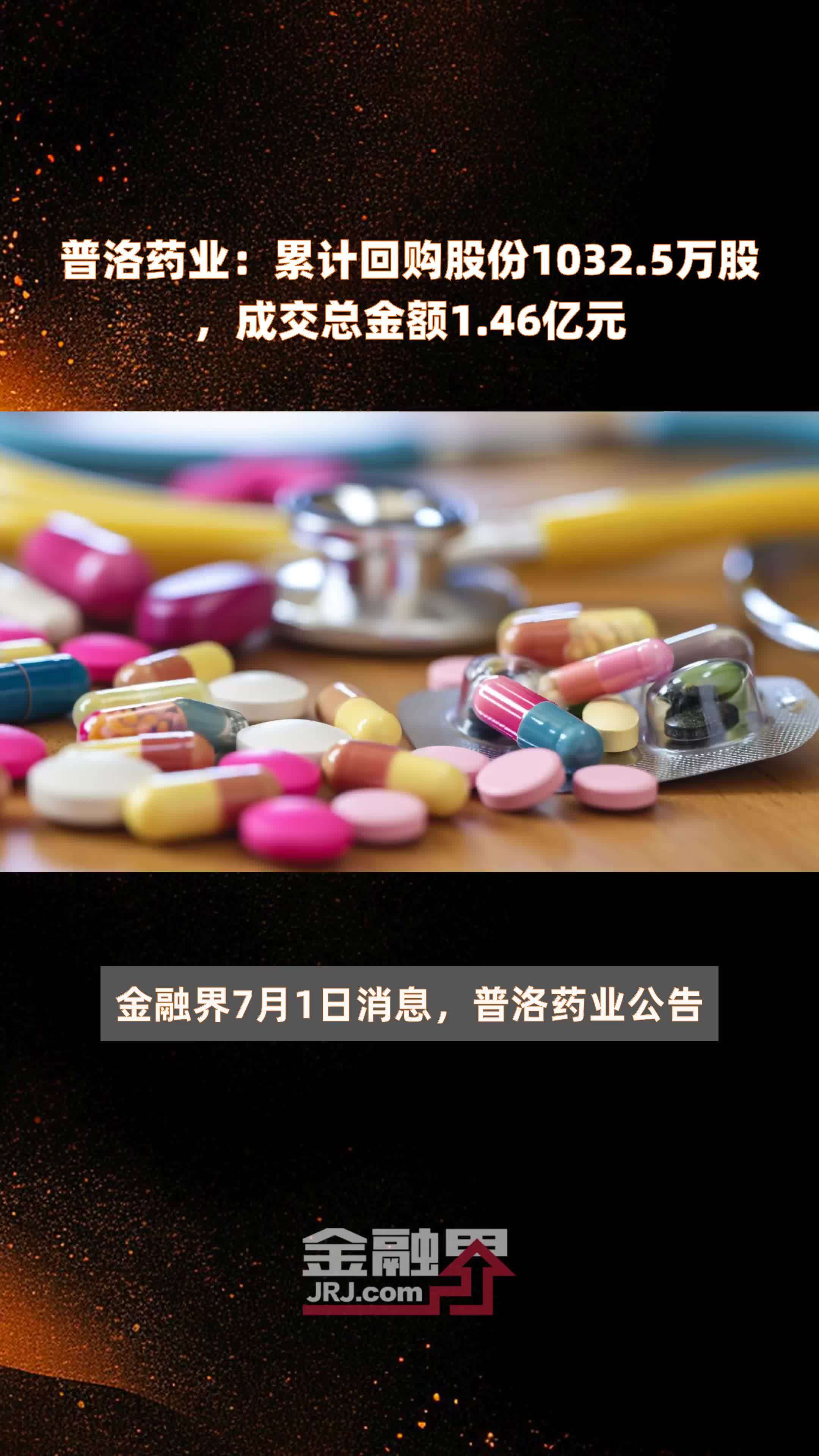 普洛药业：累计回购股份1032.5万股，成交总金额1.46亿元 |快报
