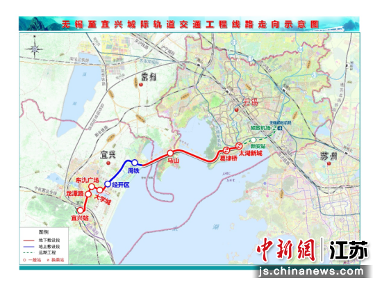 线路走向示意图。无锡地铁集团供图