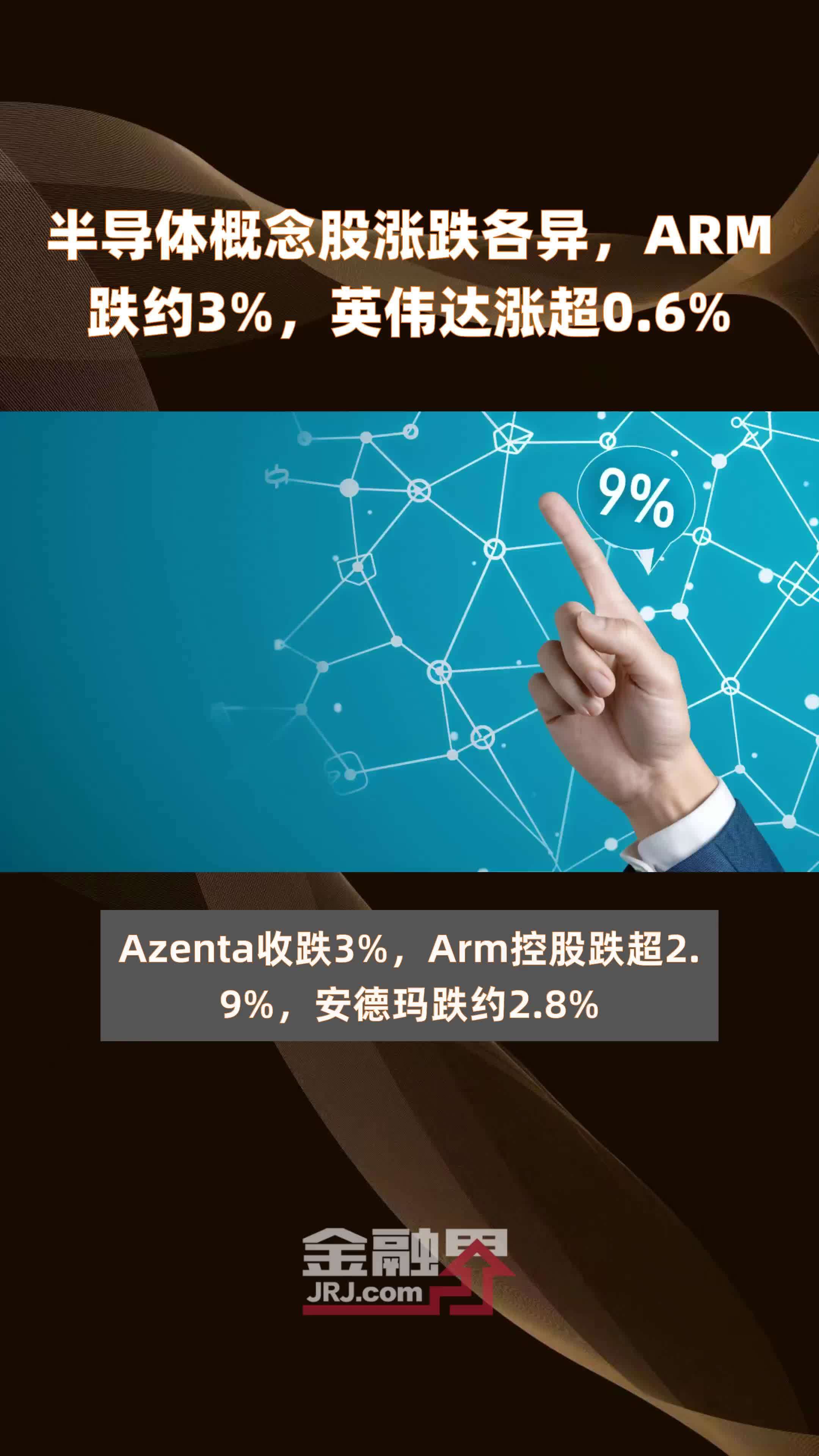 半导体概念股涨跌各异，ARM跌约3%，英伟达涨超0.6% |快报