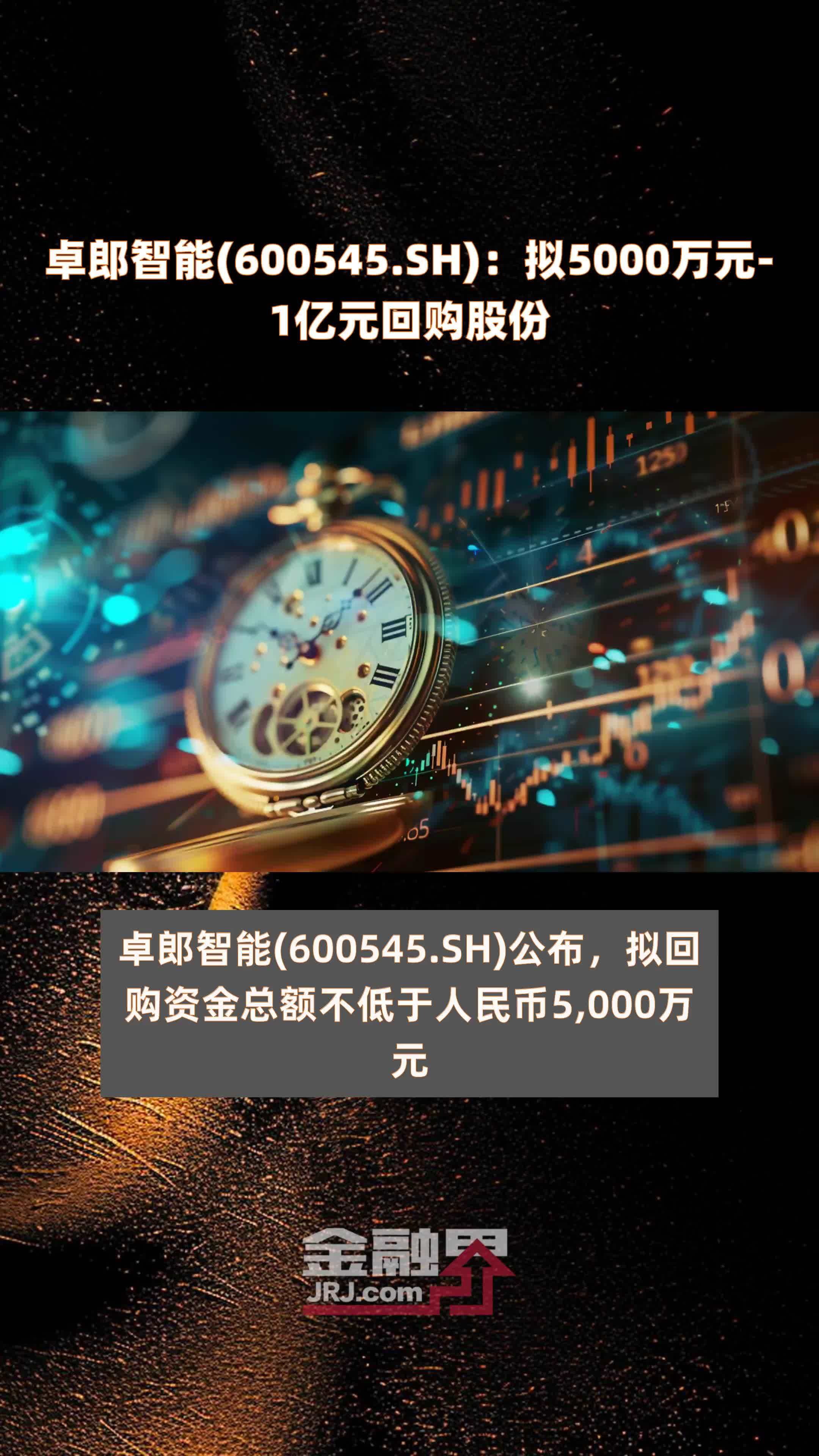 卓郎智能(600545.SH)：拟5000万元-1亿元回购股份 |快报