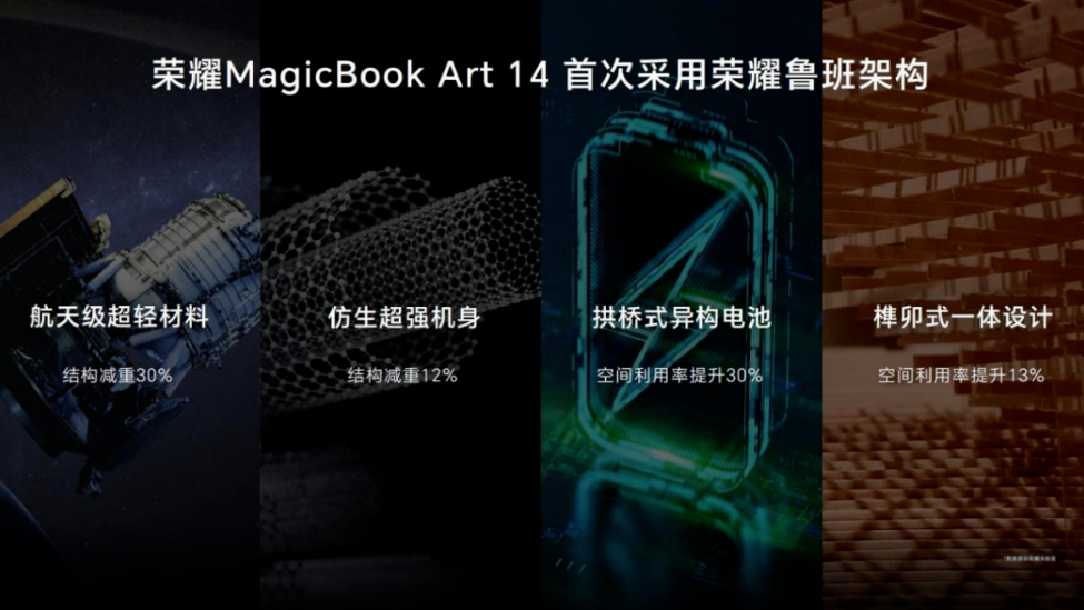 榮耀MagicBook Art 14采用魯班架構：超輕材料結構減重30%