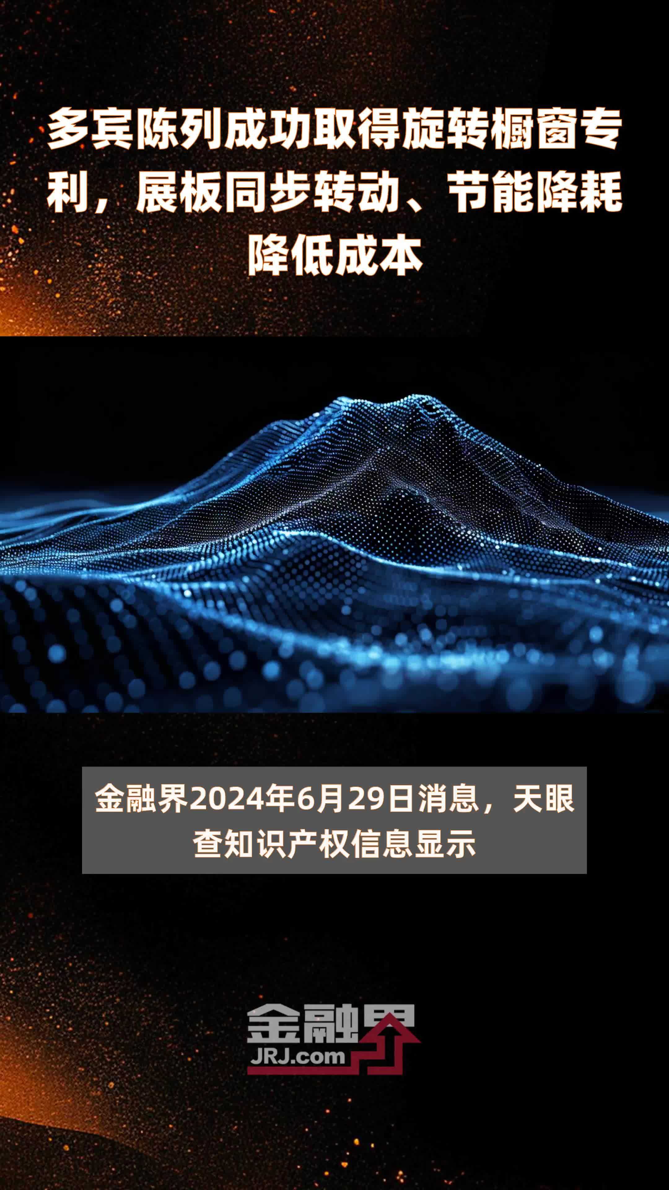 多宾陈列成功取得旋转橱窗专利，展板同步转动、节能降耗降低成本|快报