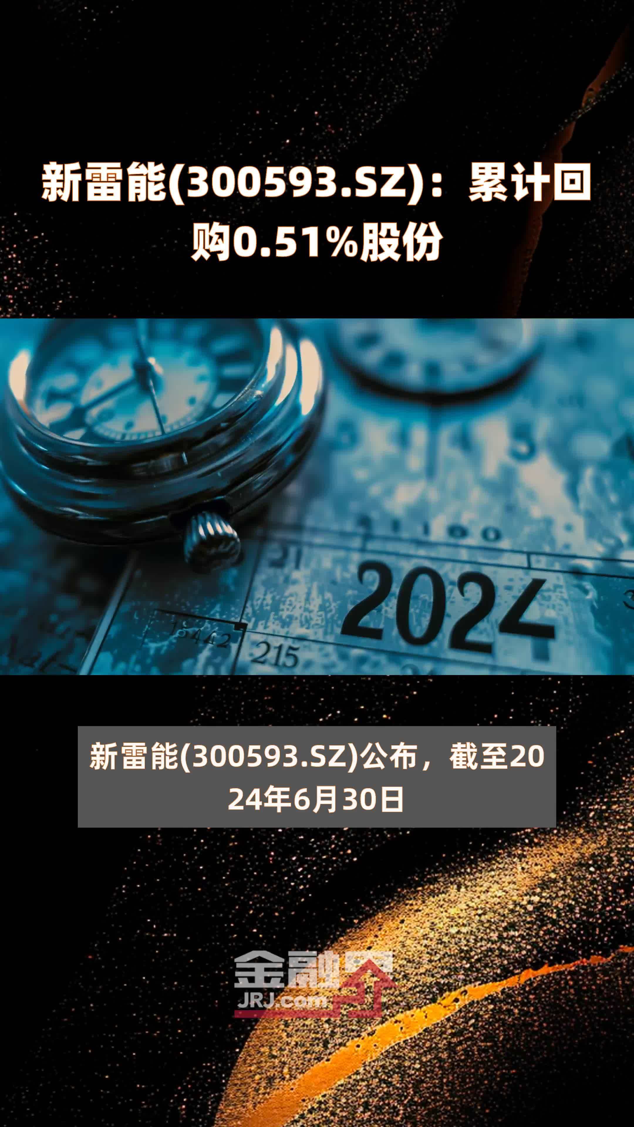 新雷能(300593.SZ)：累计回购0.51%股份 |快报