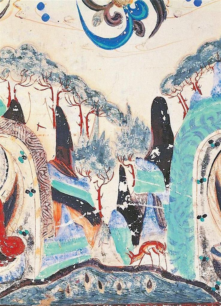 山中饮水的鹿 莫高窟第285窟西壁