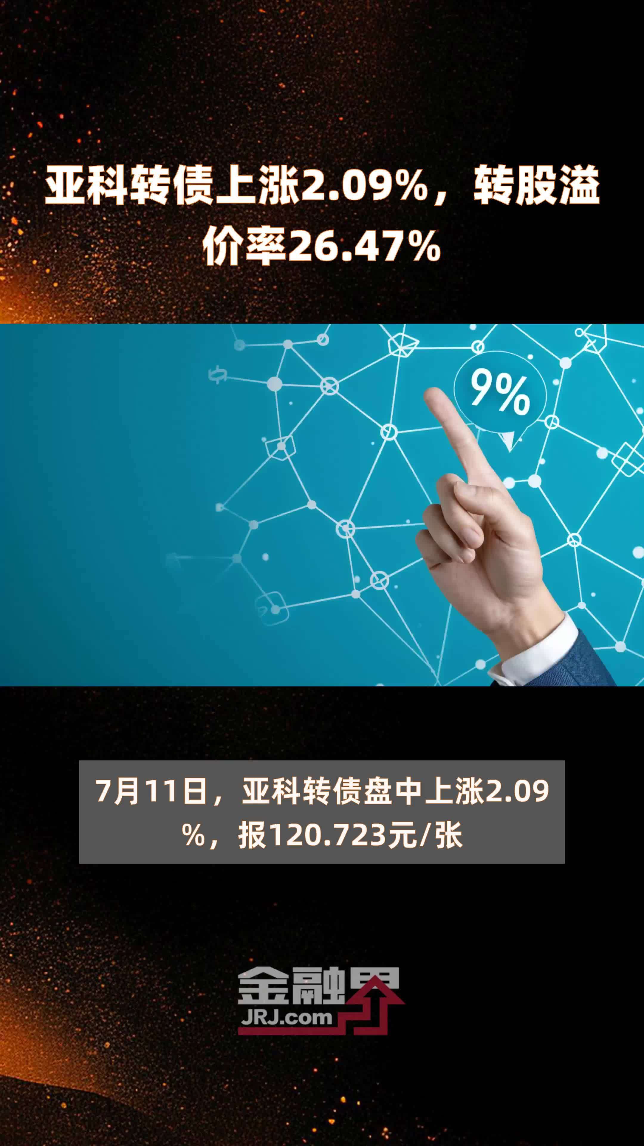 亚科转债上涨2.09%，转股溢价率26.47% |快报