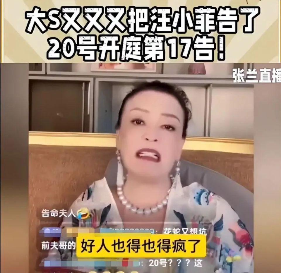 离谱！大S将第20次告汪小菲！不希望他再有娃 ，担心孩子的继承？