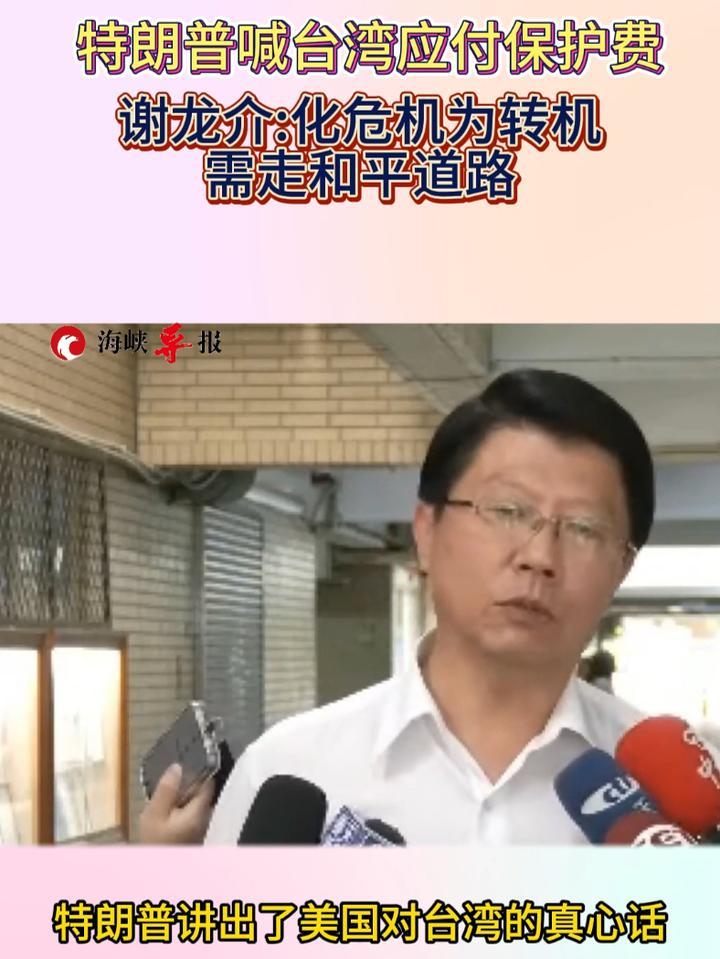 特朗普喊台湾应付保护费，谢龙介：化危机为转机，需走和平道路