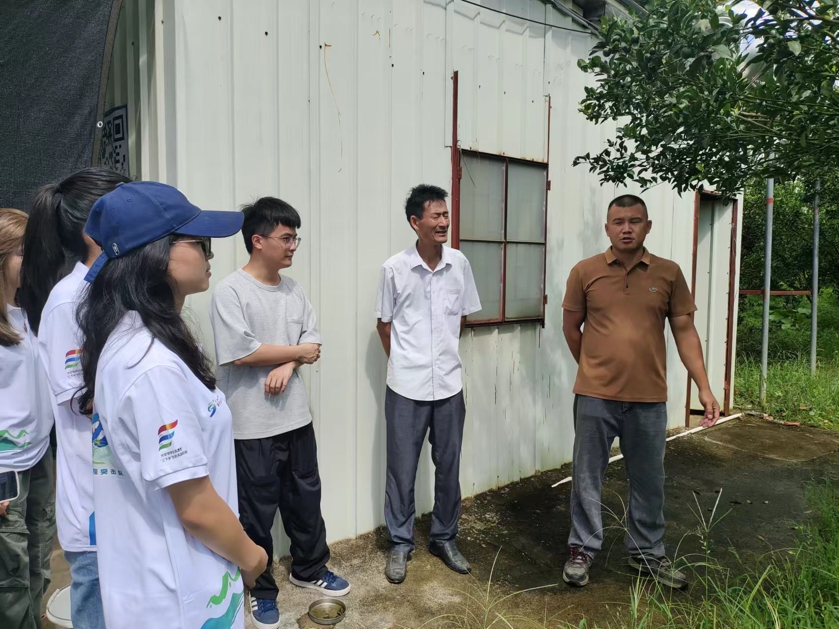 双创益农实践团和果园老板讨论方案