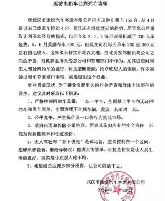 网传武汉出租车司机控诉饭碗被抢