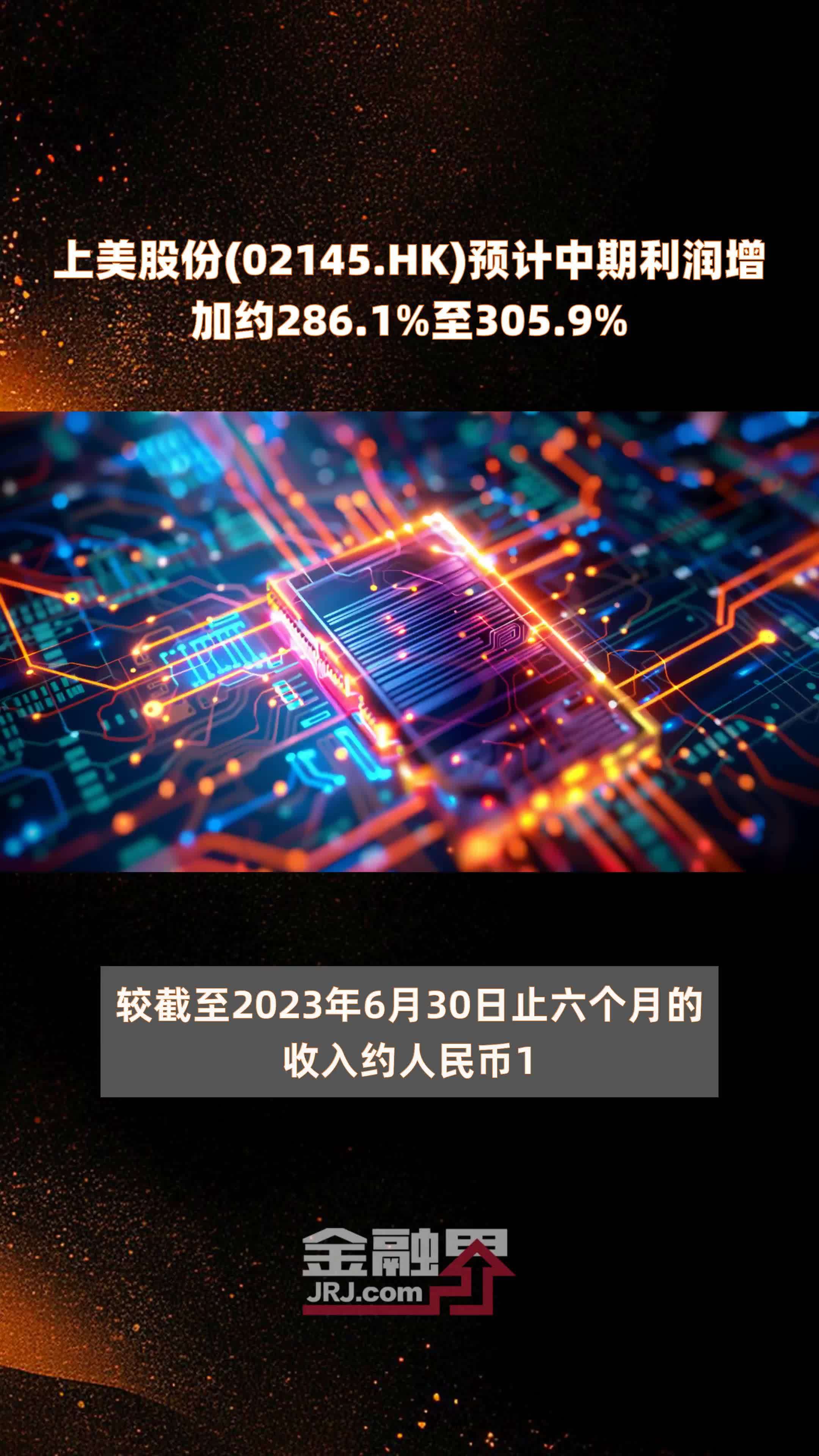 上美股份(02145.HK)预计中期利润增加约286.1%至305.9% |快报