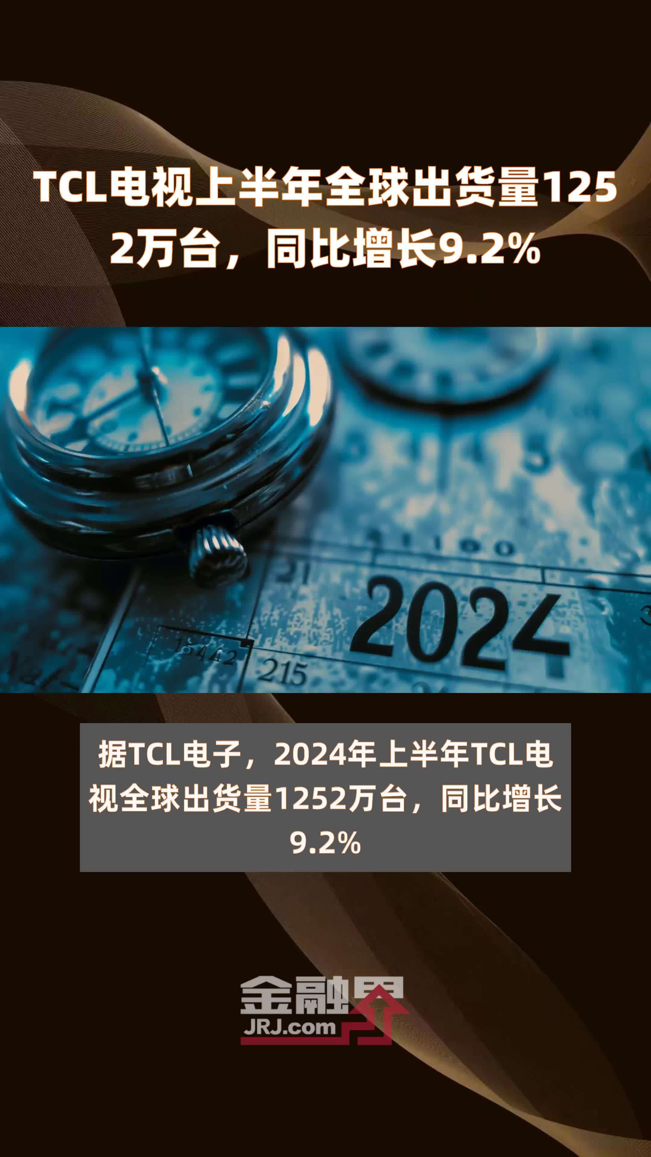 TCL电视上半年全球出货量1252万台，同比增长9.2% |快报