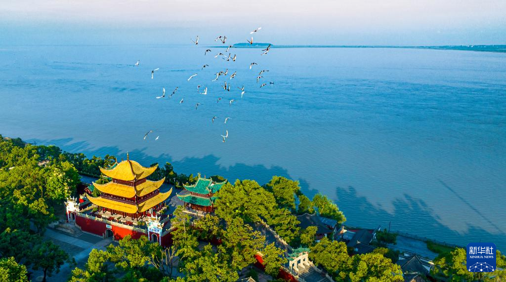 2024年6月16日在湖南省岳阳市拍摄的岳阳楼（无人机照片）。