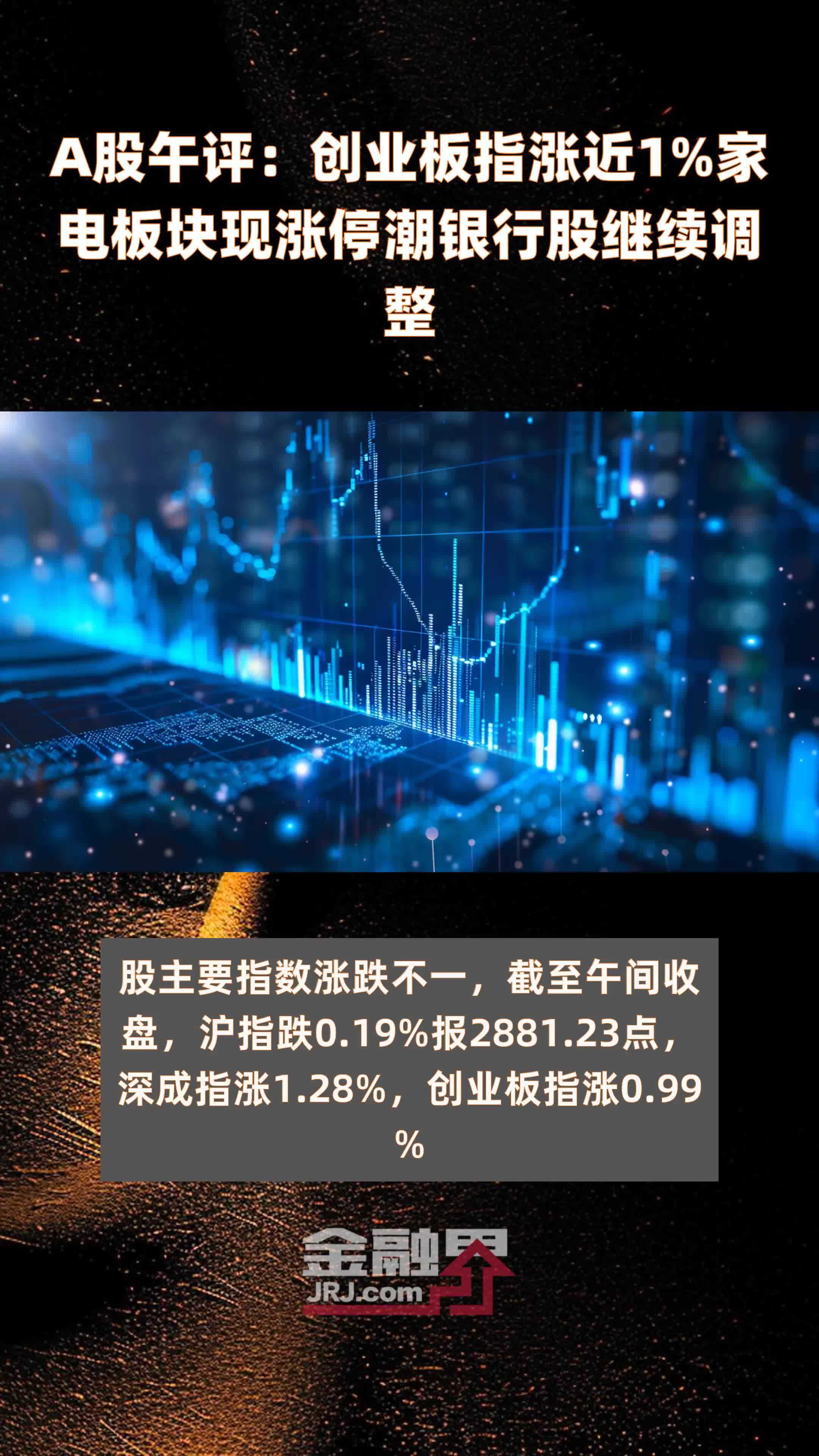 A股午评:创业板指涨近1%家电板块现涨停潮银行股继续调整 |快报_凤凰网视频_凤凰网