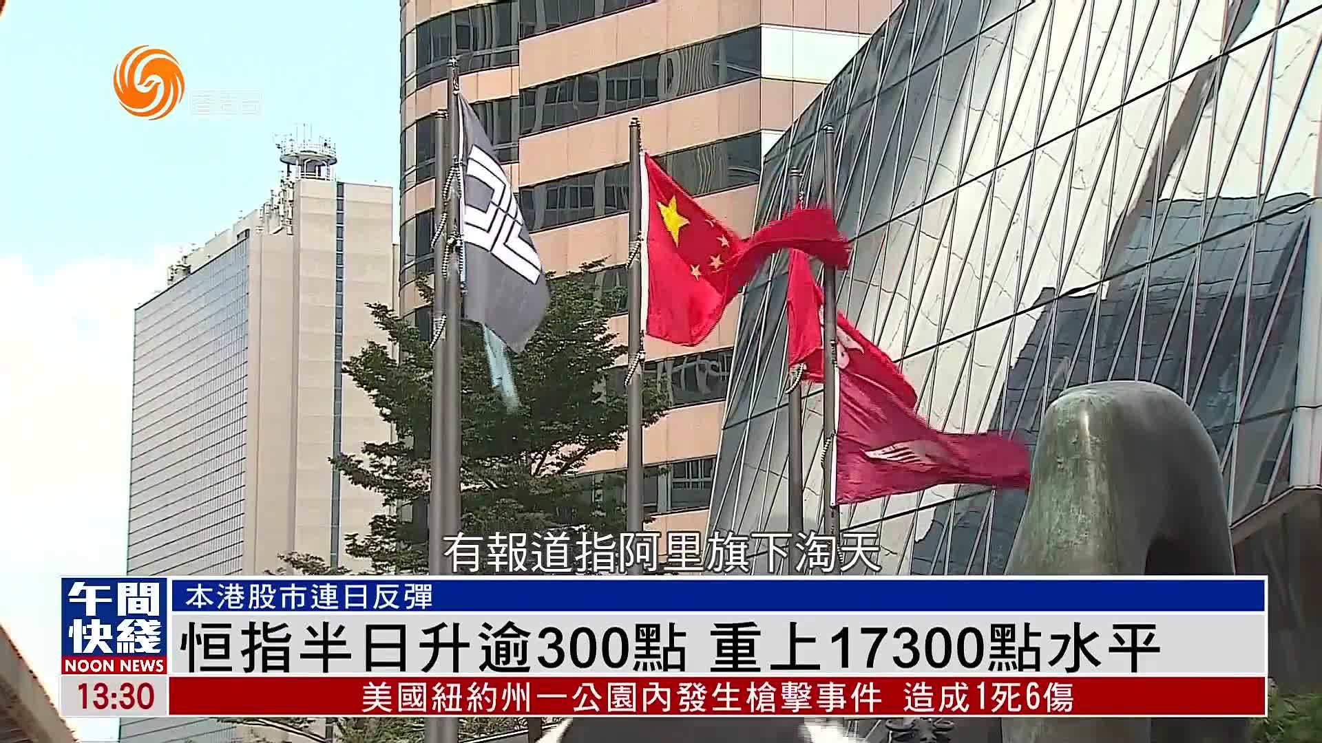 粤语报道｜恒指半日升逾300点 重上17300点水平