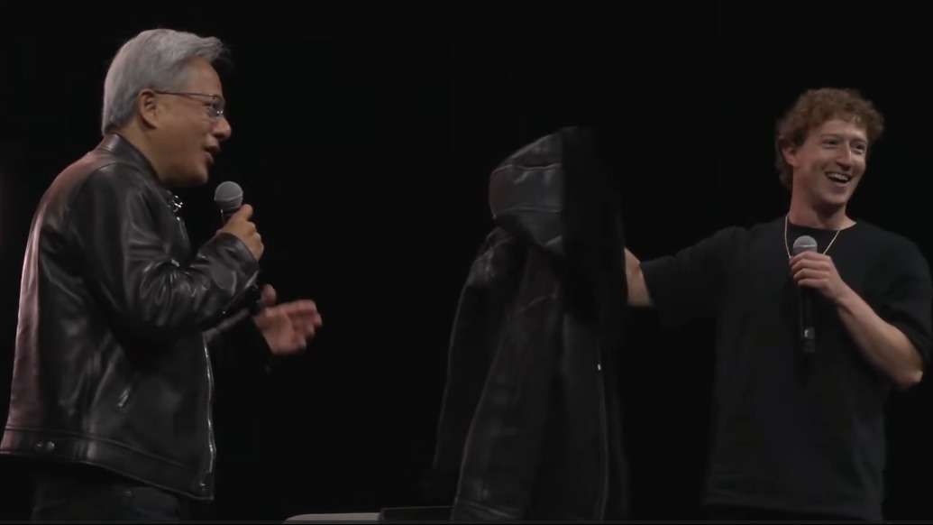 黄仁勋与扎克伯格首次对话 结束时扎克伯格送给他一件夹克