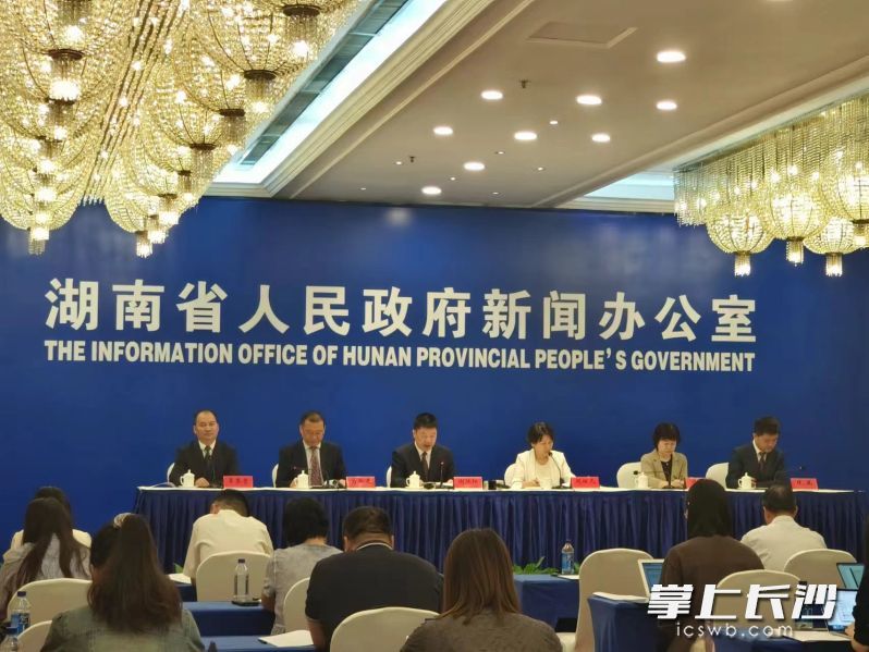 2024年上半年湖南省金融运行形势新闻发布会。实习生 涂晶晶 摄