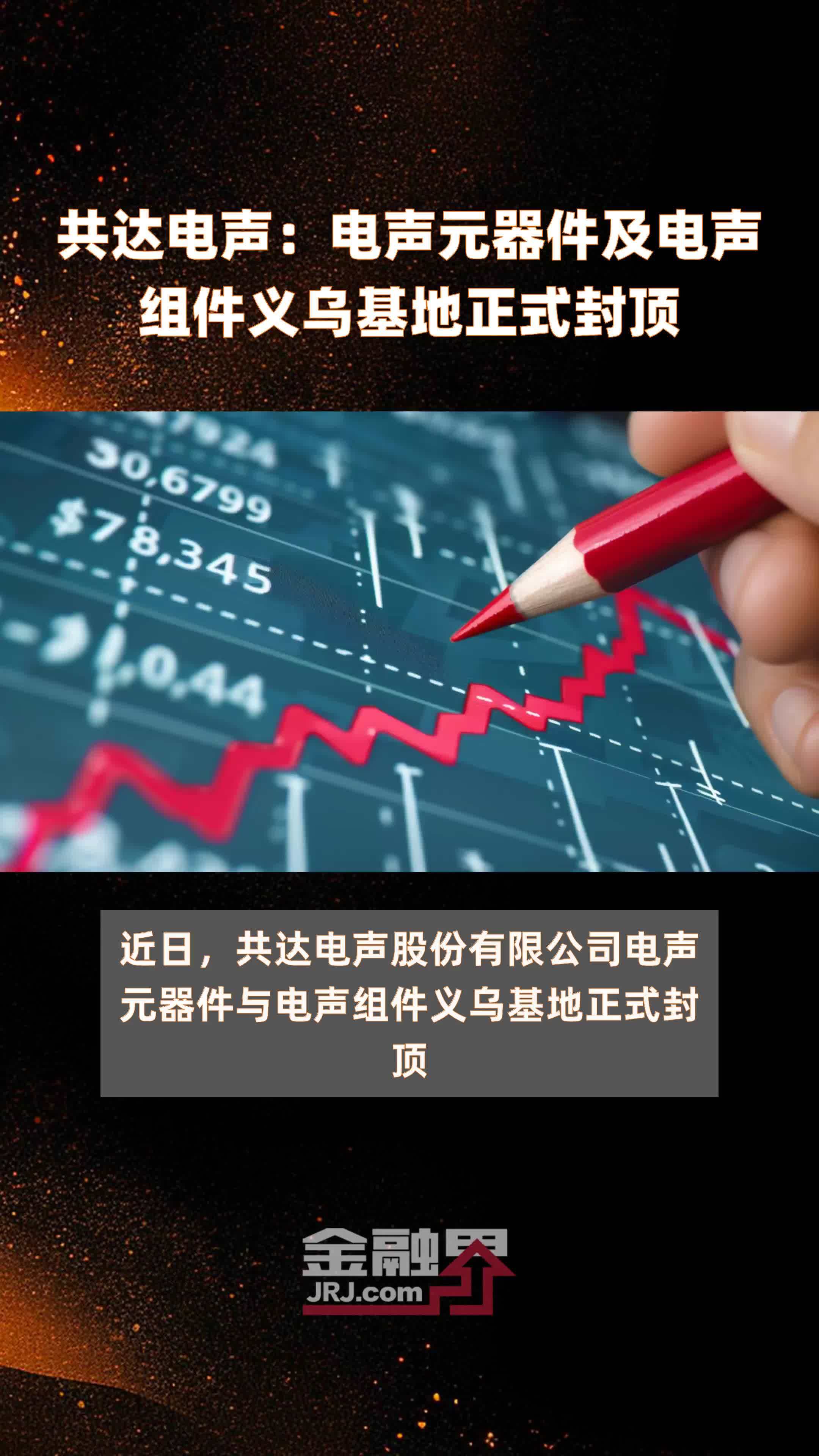 共达电声：电声元器件及电声组件义乌基地正式封顶|快报