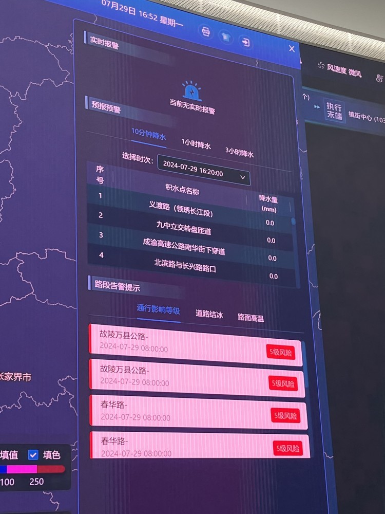 针对易积水路段,可以实时监控并报警