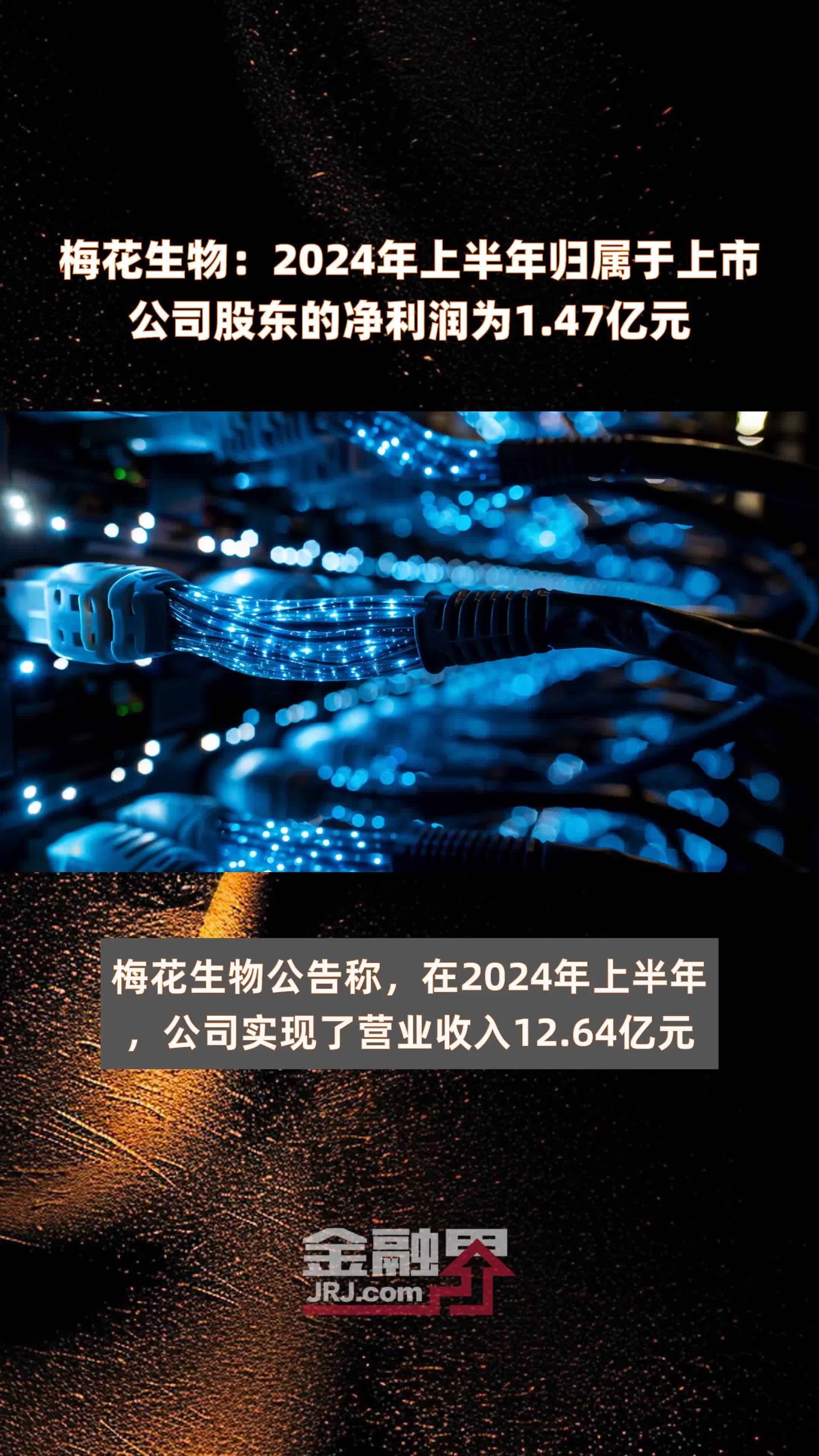 梅花生物：2024年上半年归属于上市公司股东的净利润为1.47亿元 |快报