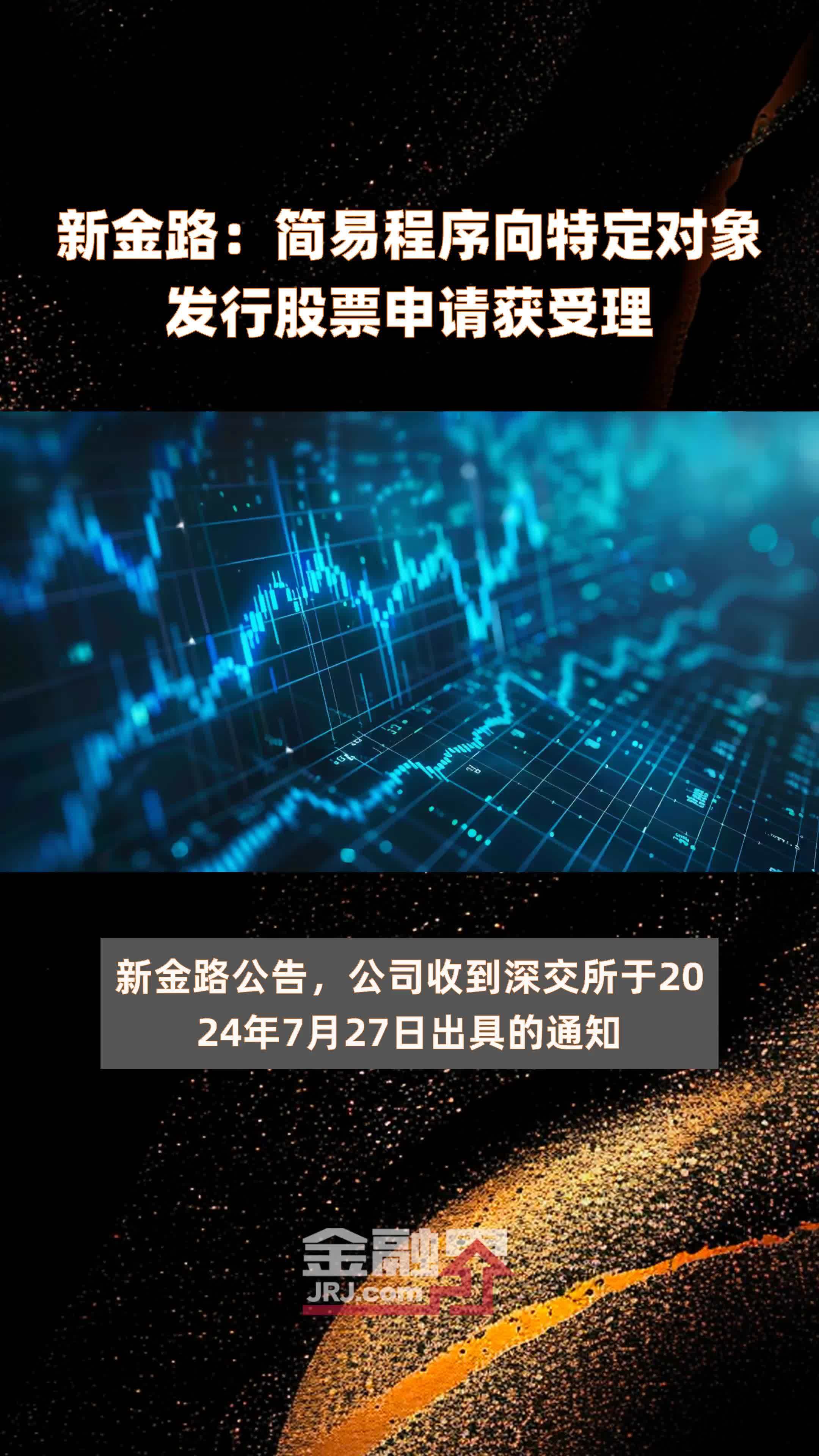 新金路：简易程序向特定对象发行股票申请获受理|快报