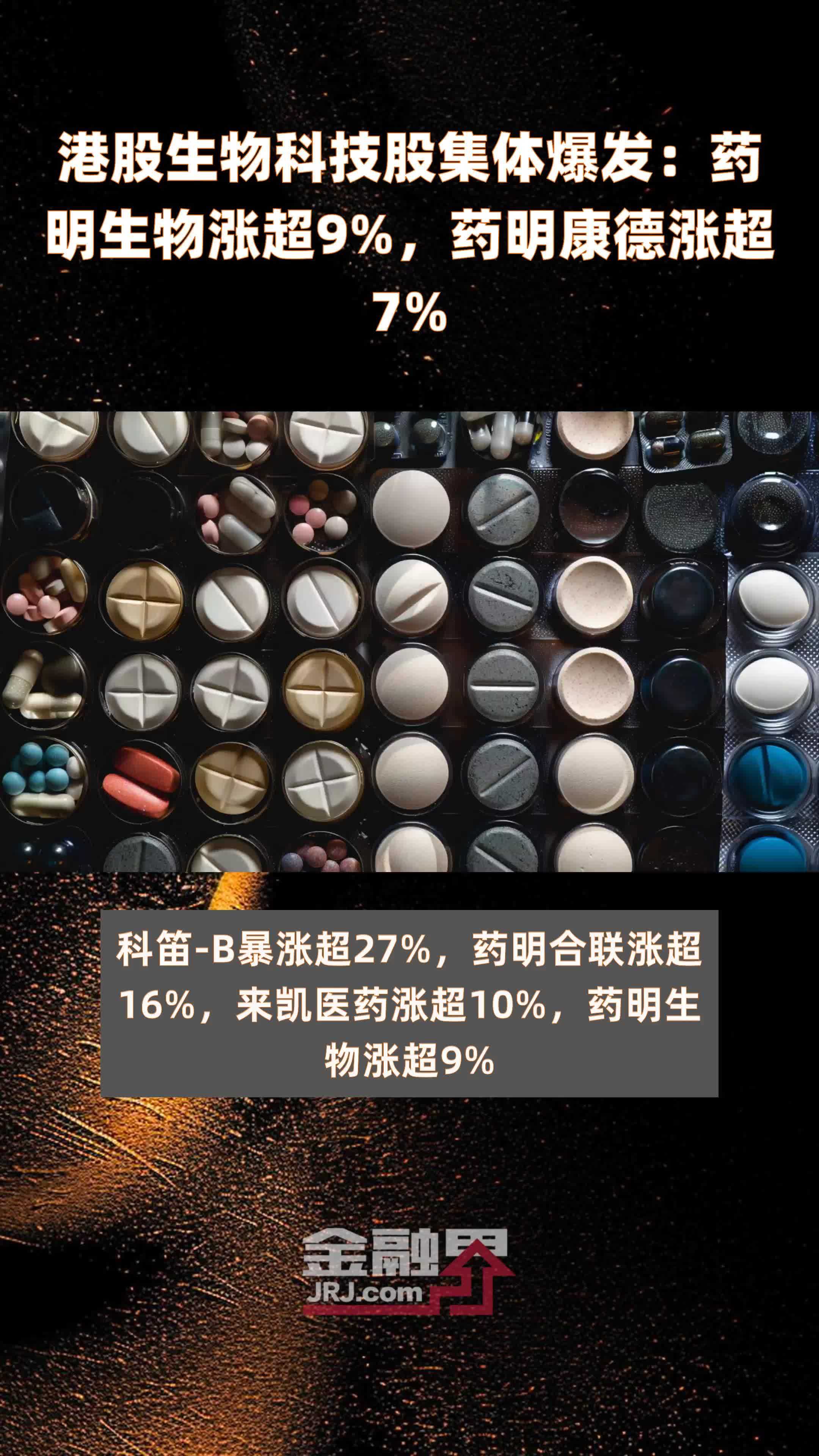 港股生物科技股集体爆发：药明生物涨超9%，药明康德涨超7% |快报