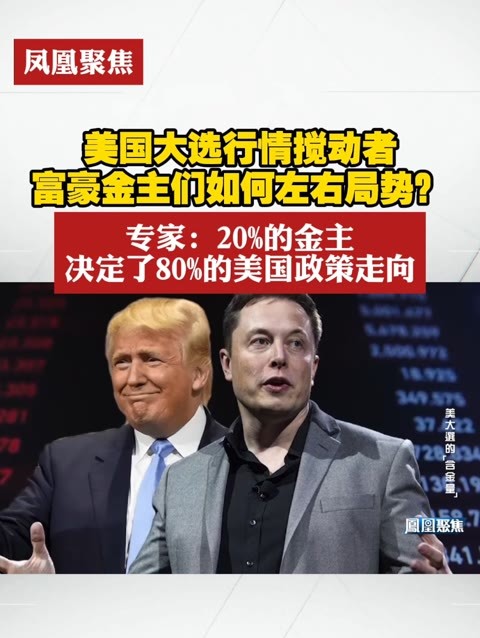 美国大选行情搅动者，富豪金主们如何左右局势？专家：20%的金主决定了80%的美国政策走向#凤凰聚焦  #金主
