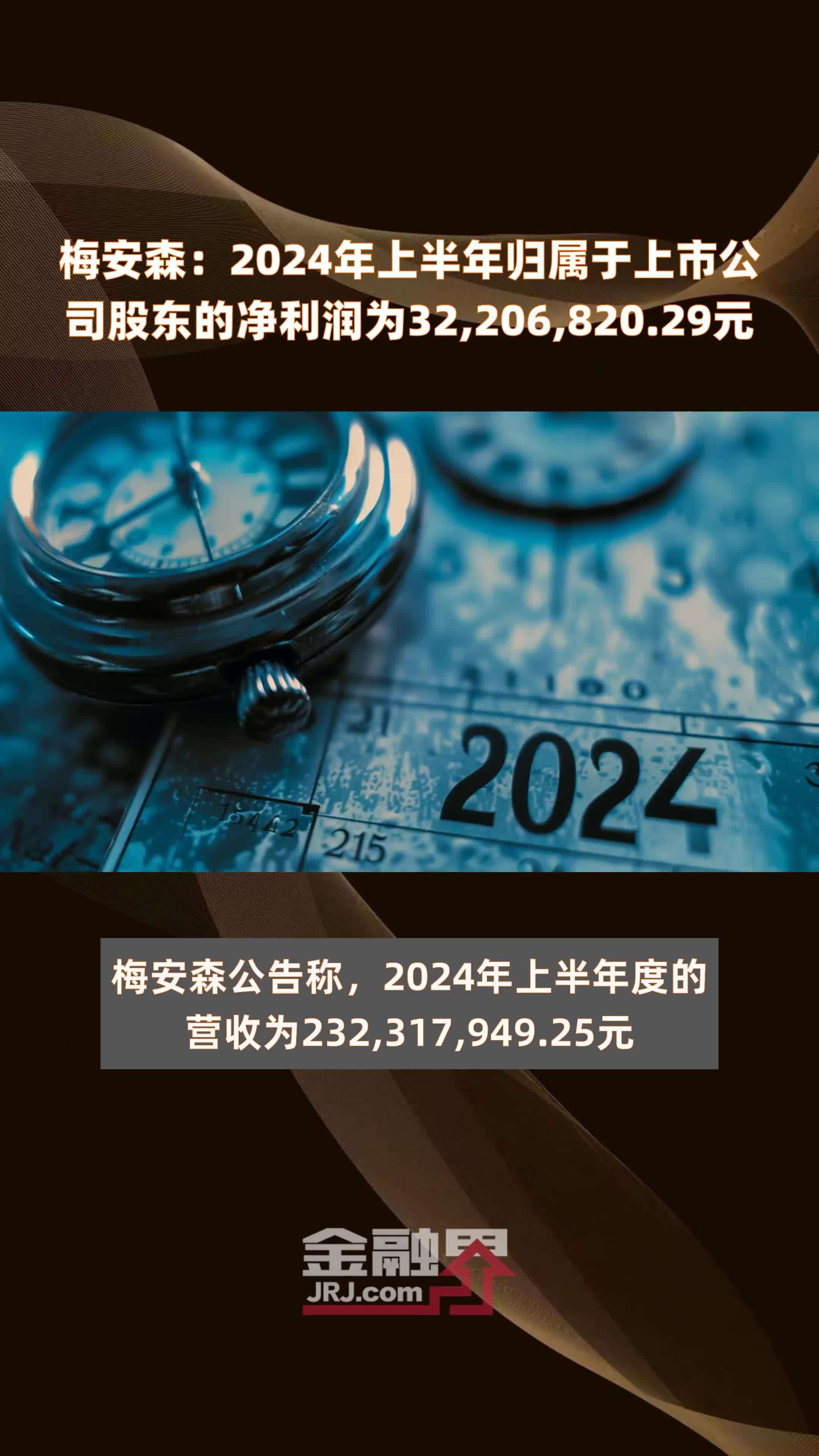 梅安森2024年上半年归属于上市公司股东的净利润为3220682029元快报