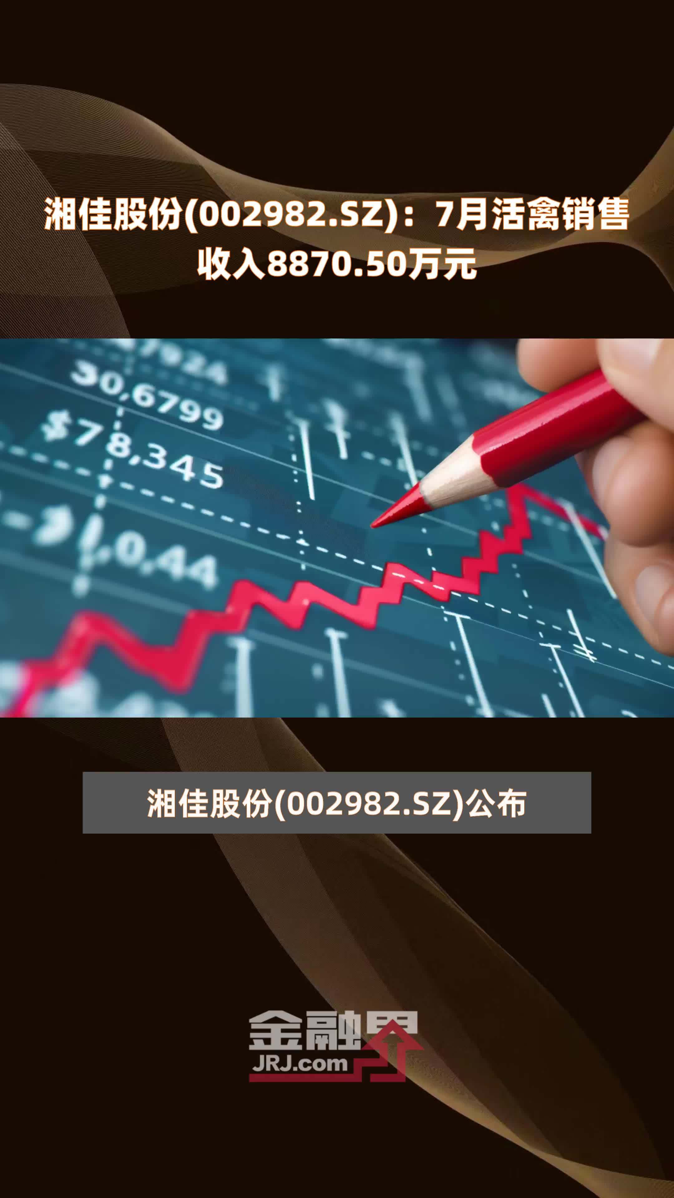 湘佳股份(002982.SZ)：7月活禽销售收入8870.50万元 |快报