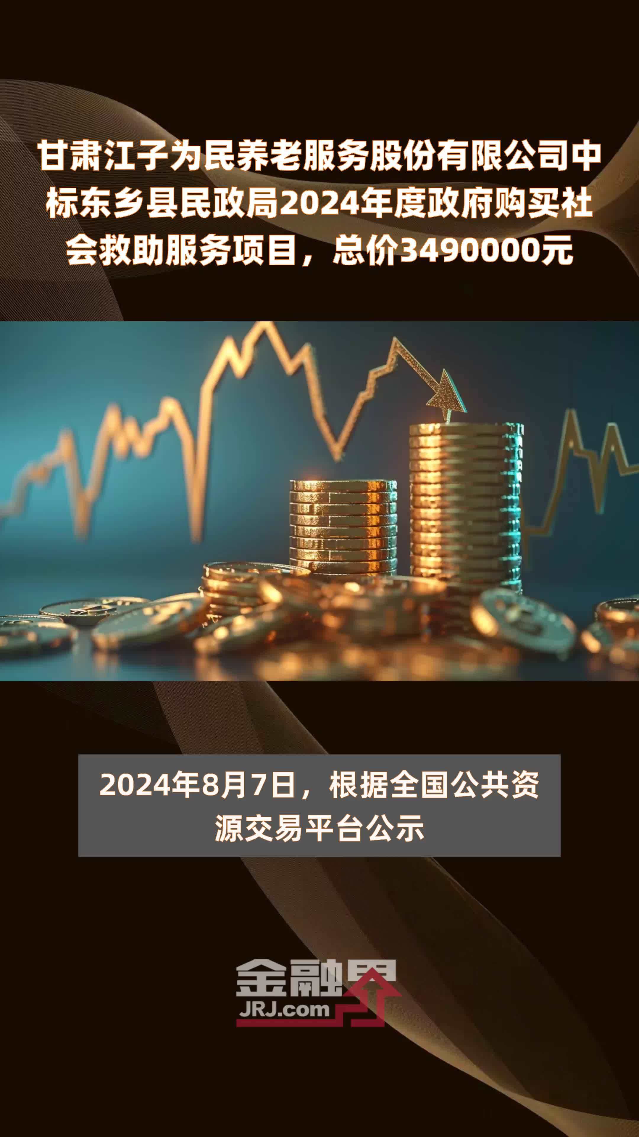 甘肃江子为民养老服务股份有限公司中标东乡县民政局2024年度政府购买社会救助服务项目，总价3490000元 |快报