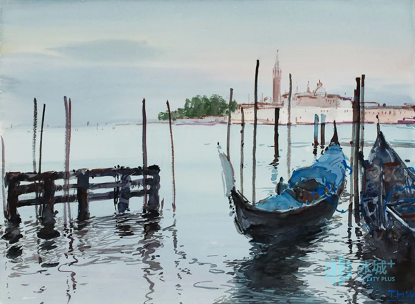 滕宏伟 《威尼斯的清晨》 水彩