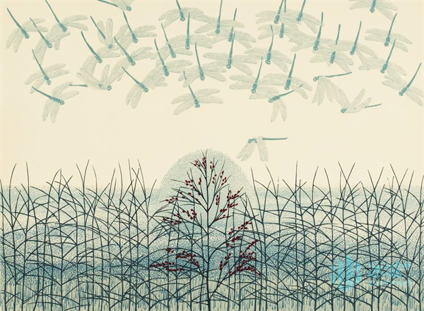 紫宁 《秋趣》 版画