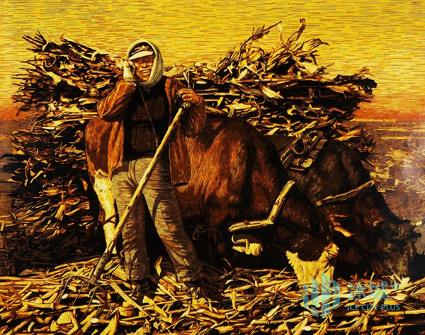 王惠亮 《收获幸福》 版画