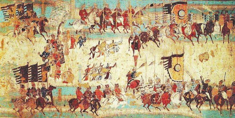 莫高窟第156窟《张议潮统军出行图》