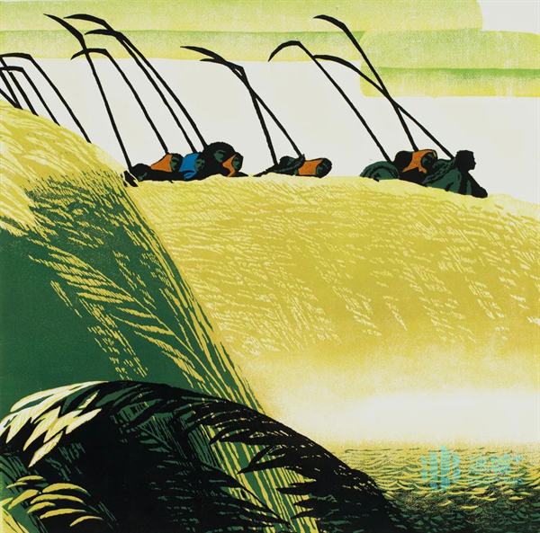 张喜良 《秋塘水白》 版画