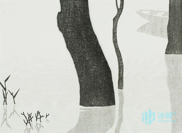 李以泰 《湖边》 版画