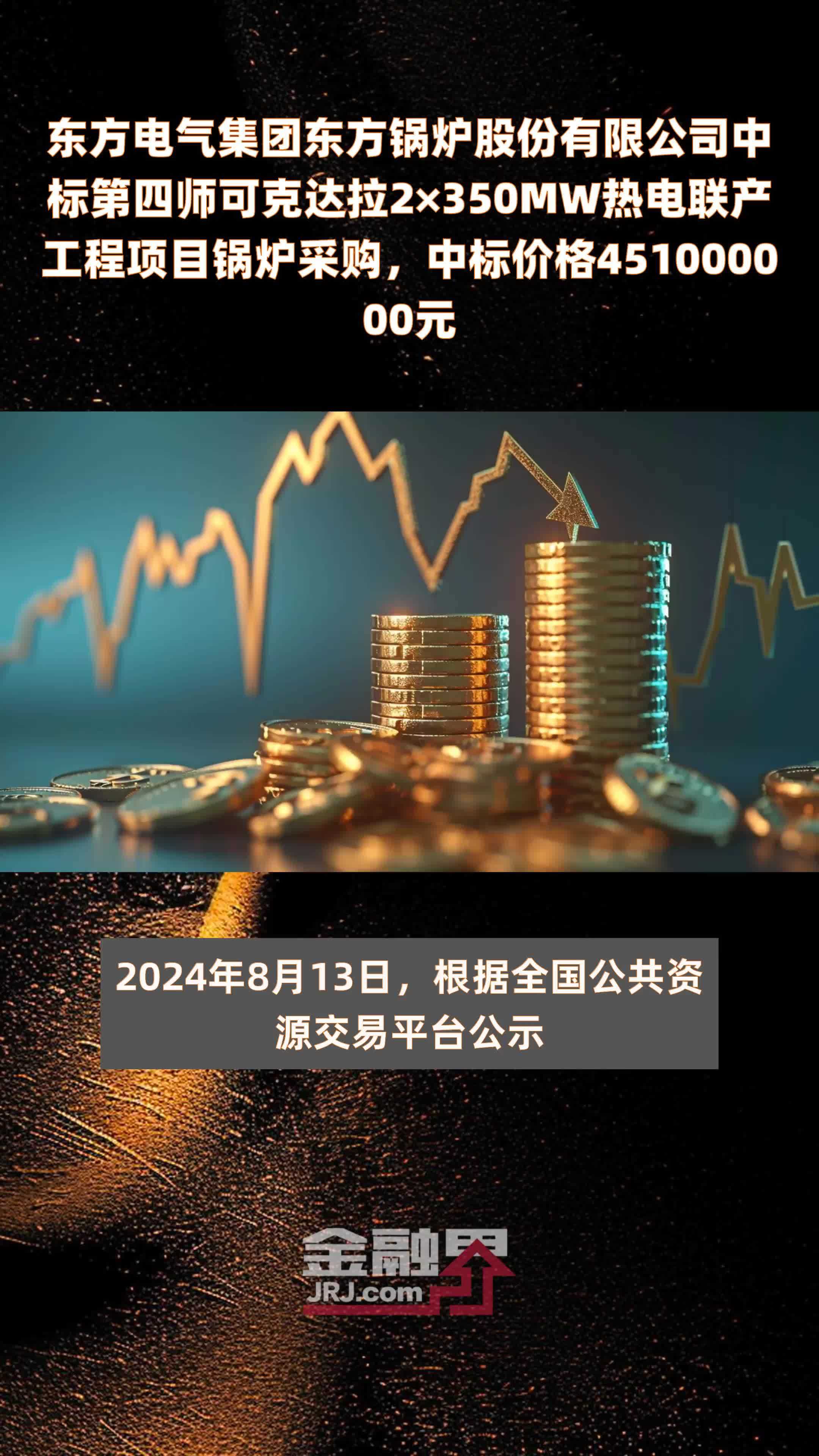 东方电气集团东方锅炉股份有限公司中标第四师可克达拉2×350MW热电联产工程项目锅炉采购，中标价格451000000元 |快报