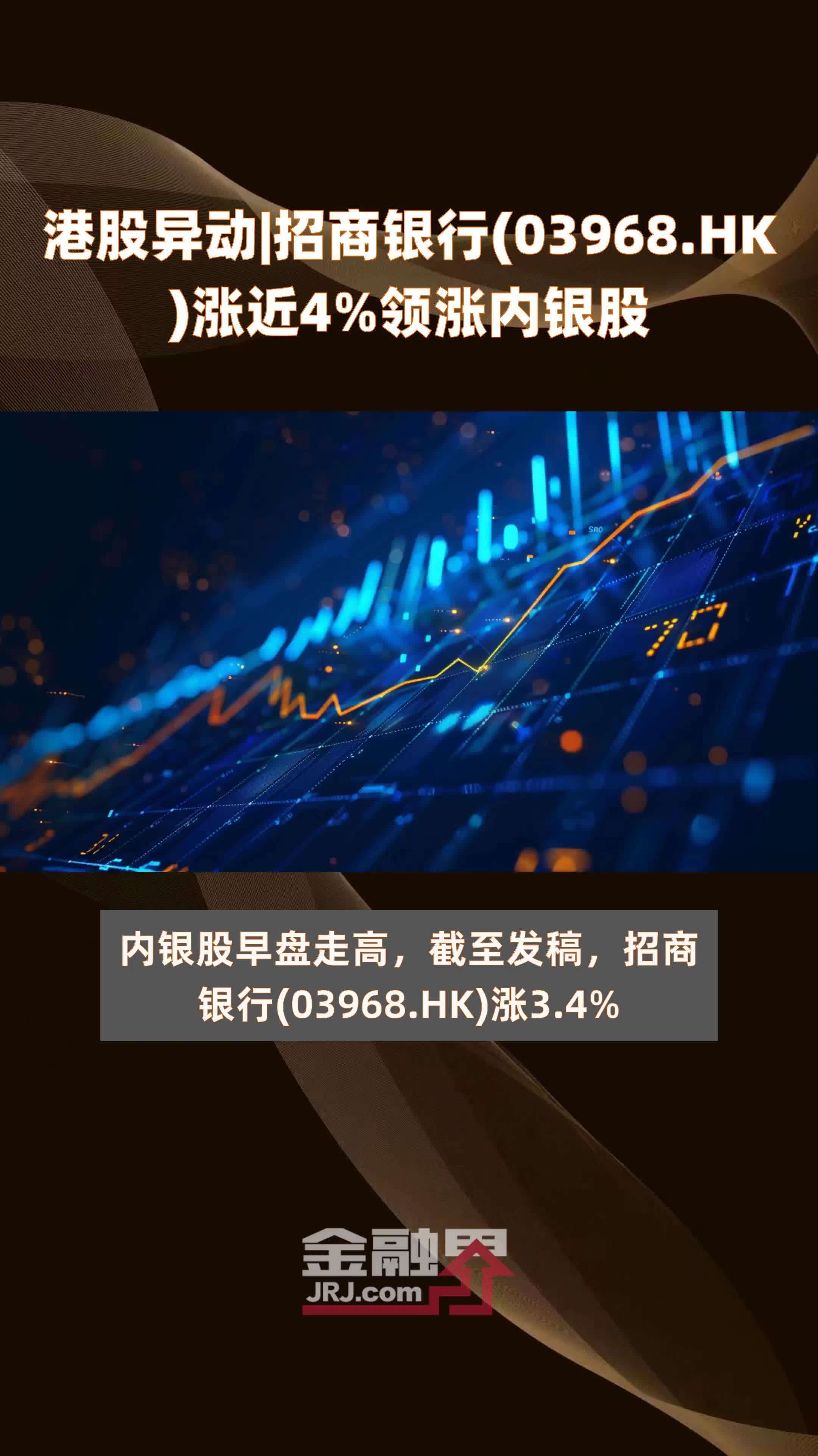 港股异动招商银行03968hk涨近4领涨内银股快报