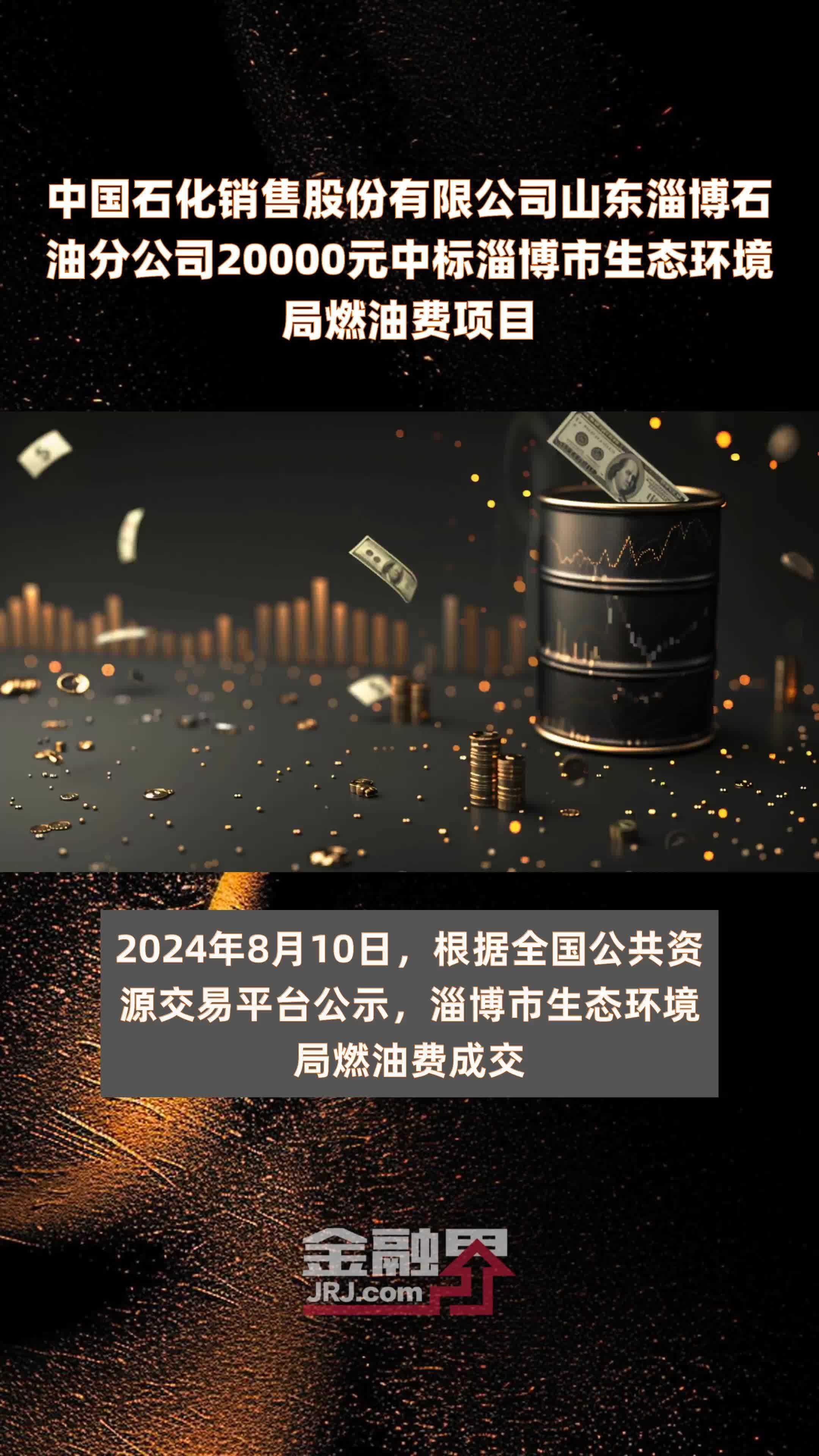 中国石化销售股份有限公司山东淄博石油分公司20000元中标淄博市生态环境局燃油费项目 |快报