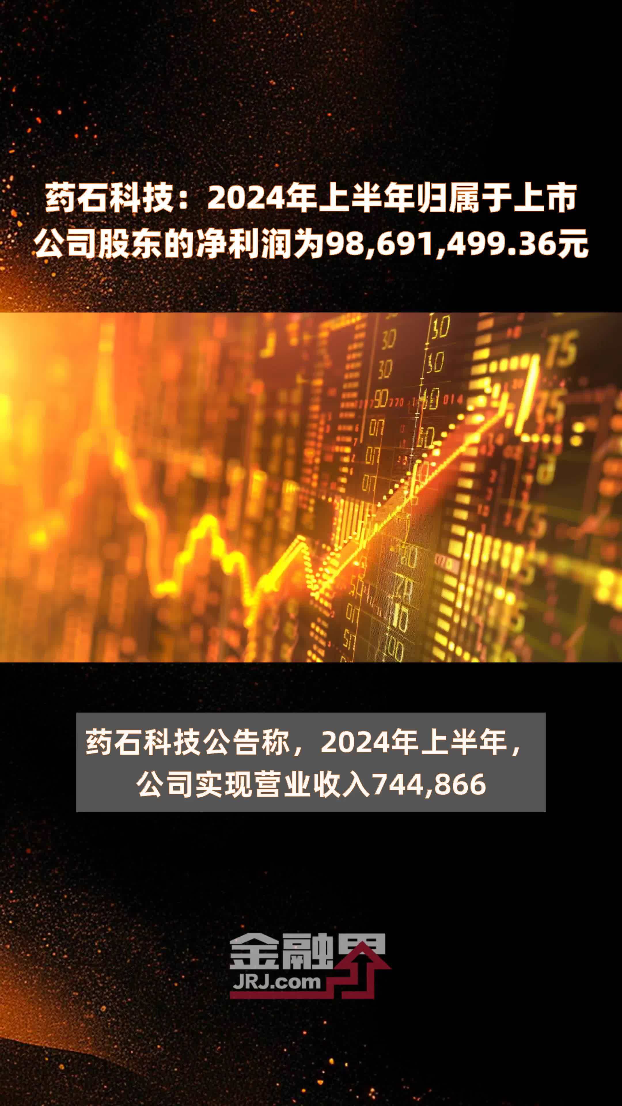 药石科技：2024年上半年归属于上市公司股东的净利润为98,691,499.36元 |快报