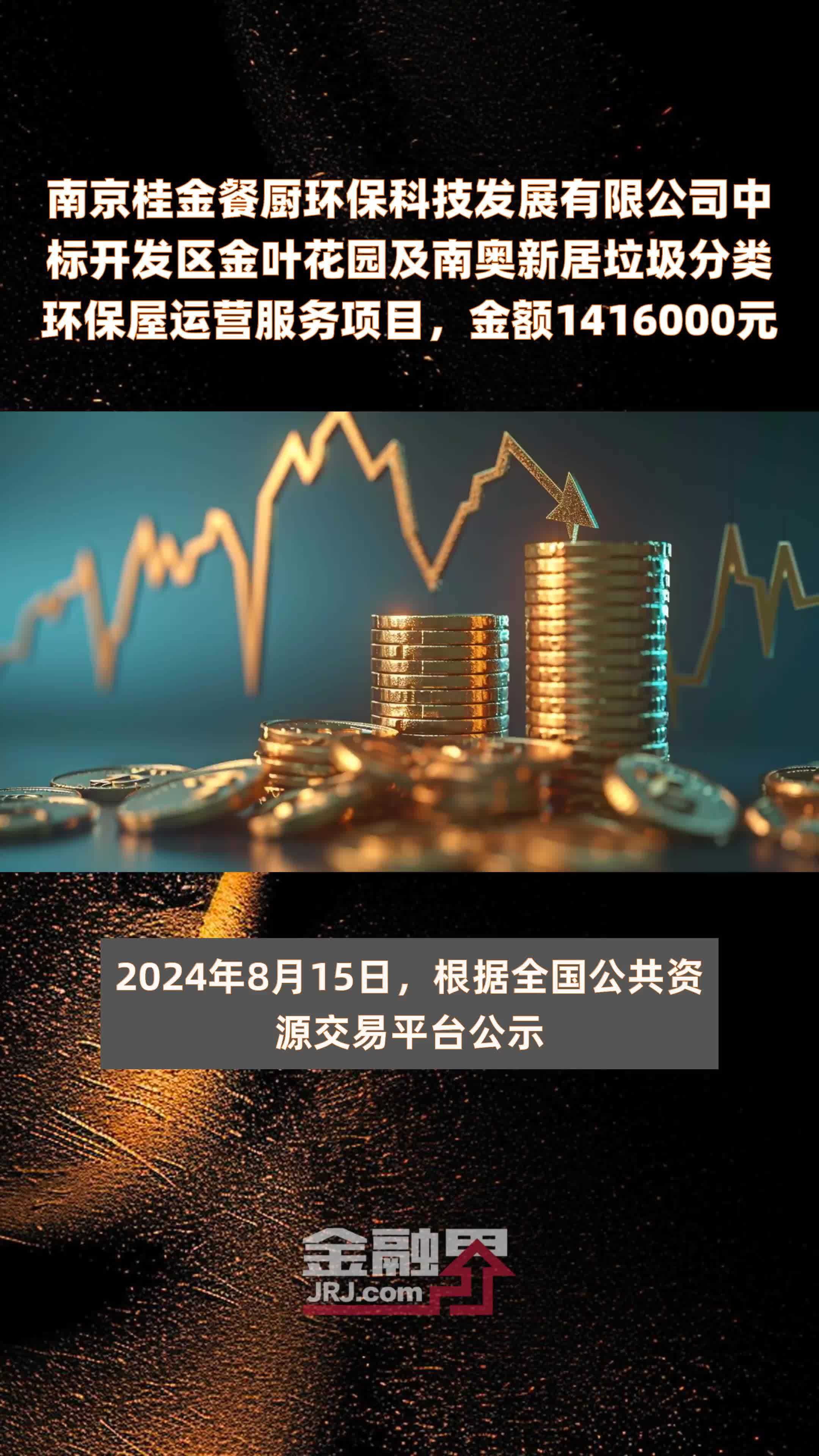 南京桂金餐厨环保科技发展有限公司中标开发区金叶花园及南奥新居垃圾分类环保屋运营服务项目，金额1416000元 |快报