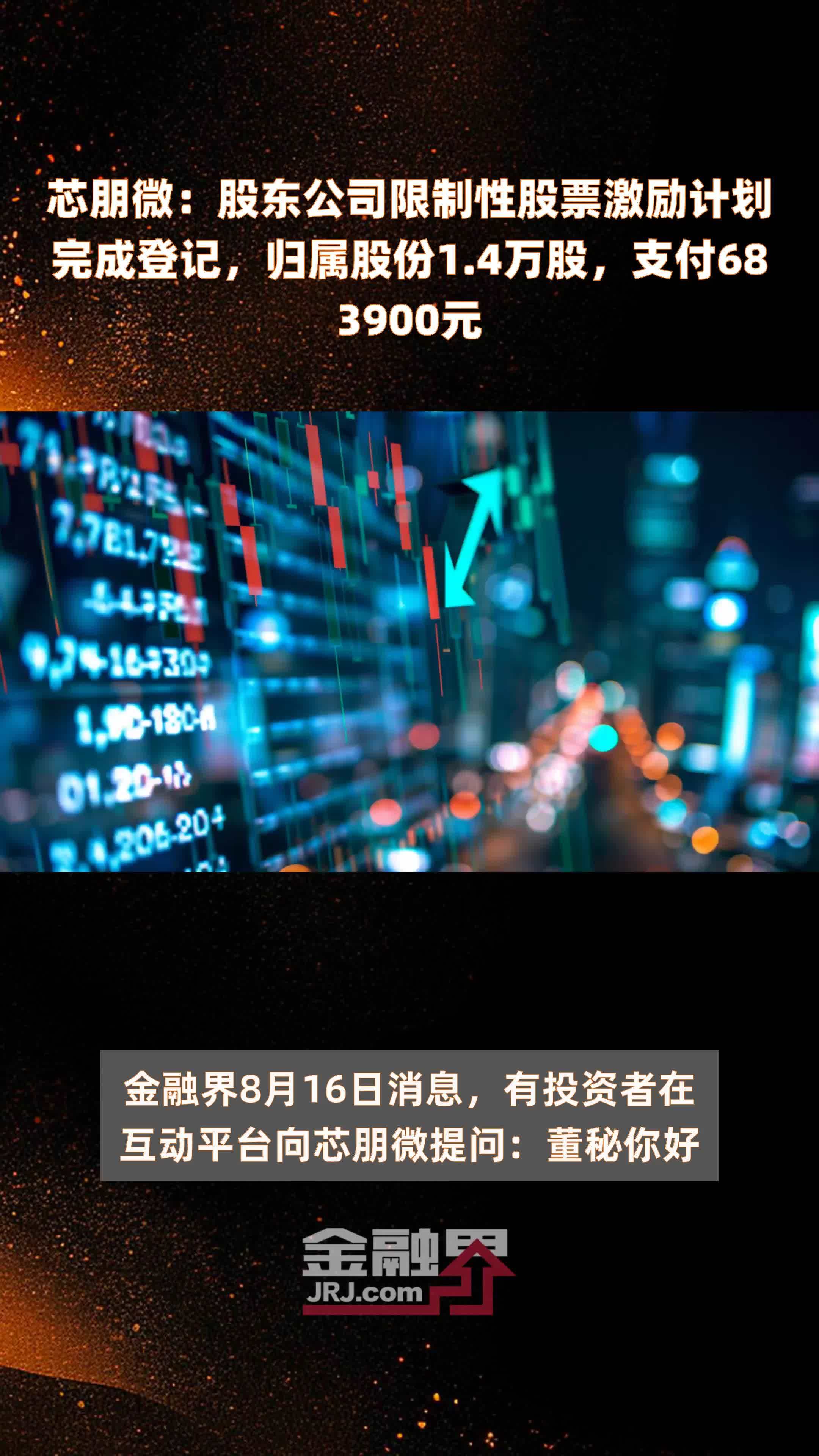 芯朋微:股东公司限制性股票激励计划完成登记,归属股份1.