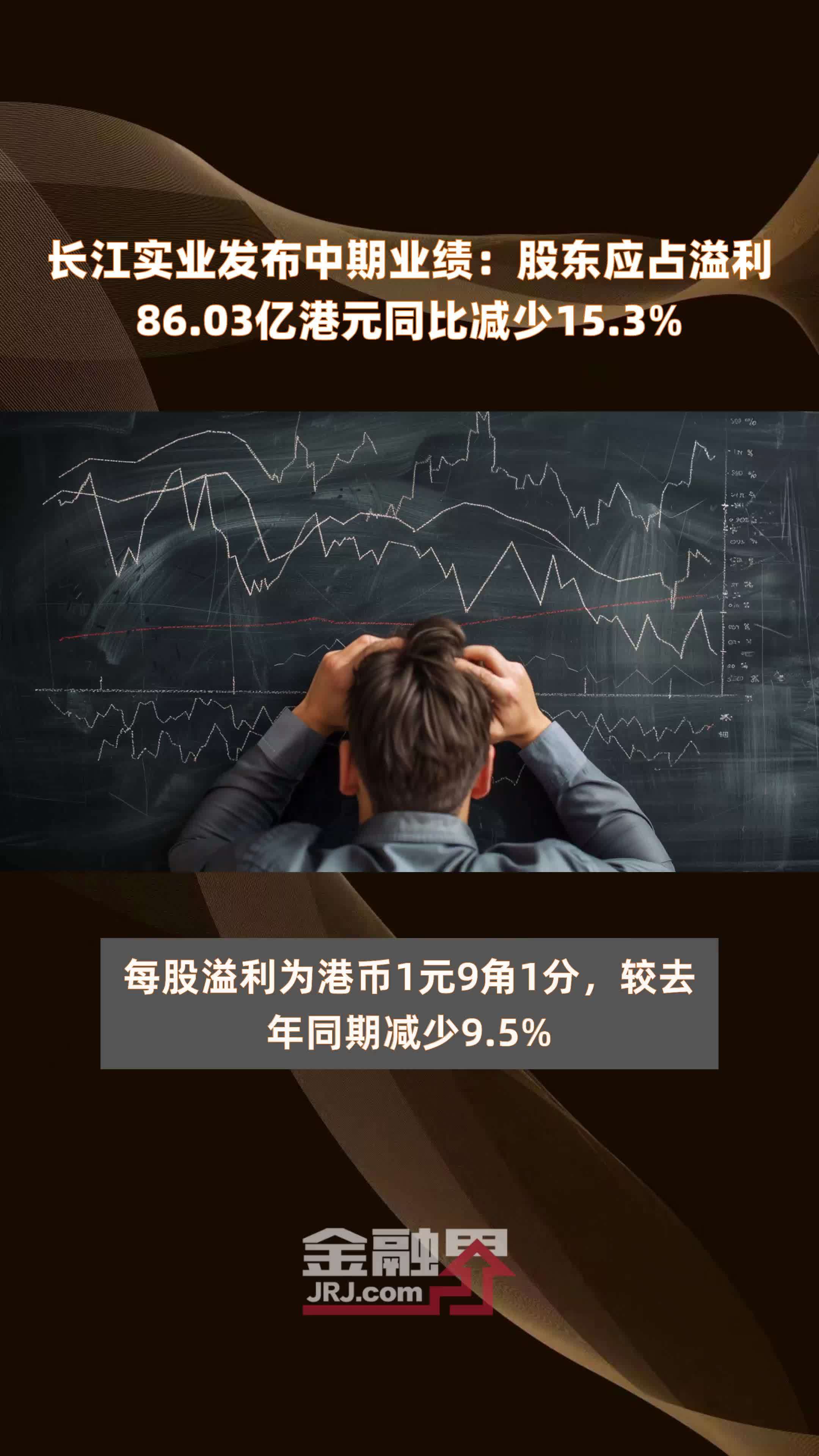 长江实业发布中期业绩：股东应占溢利86.03亿港元同比减少15.3% |快报