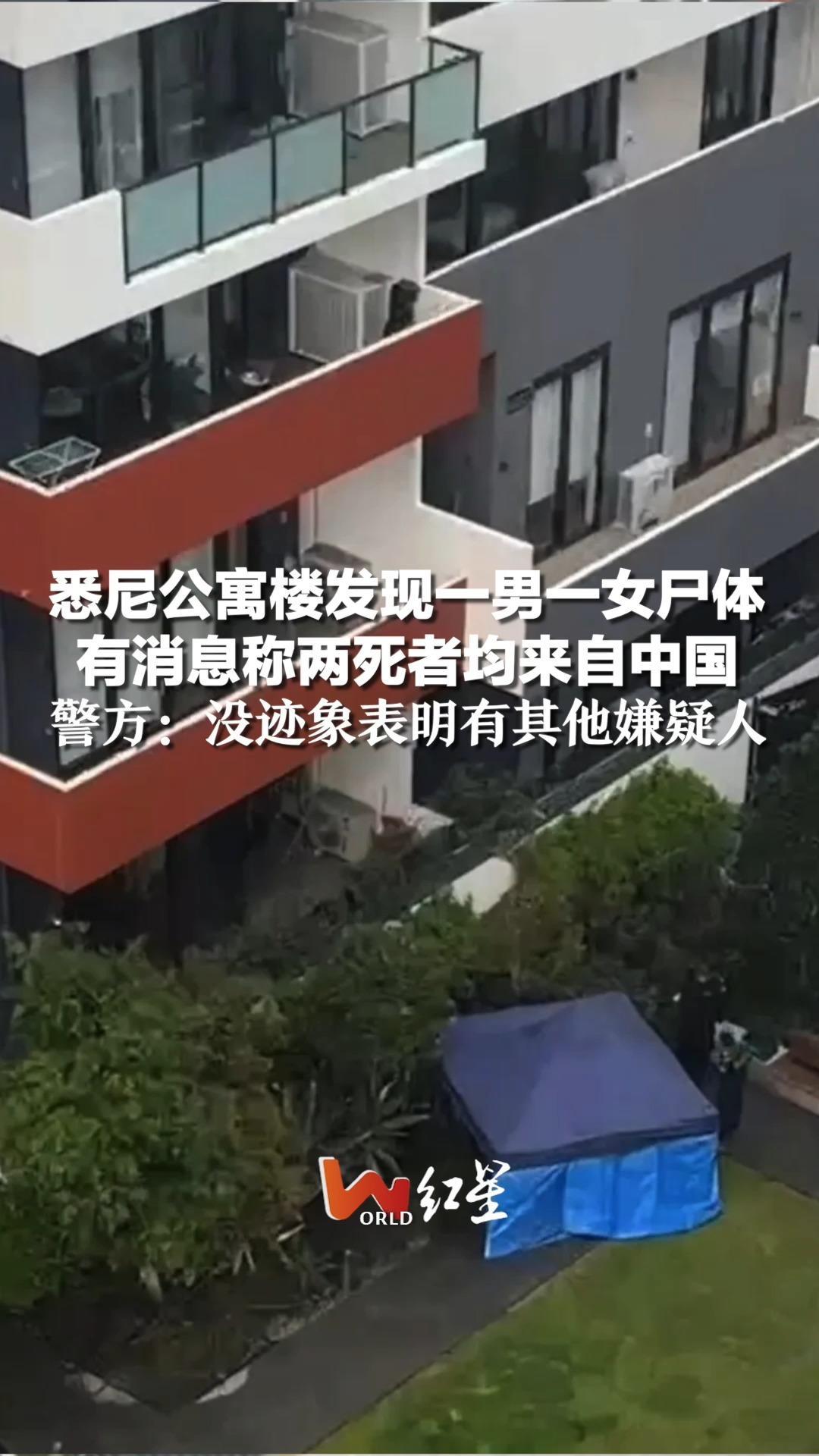 悉尼公寓楼发现一男一女尸体，有消息称两死者均来自中国，警方：没迹象表明有其他嫌疑人