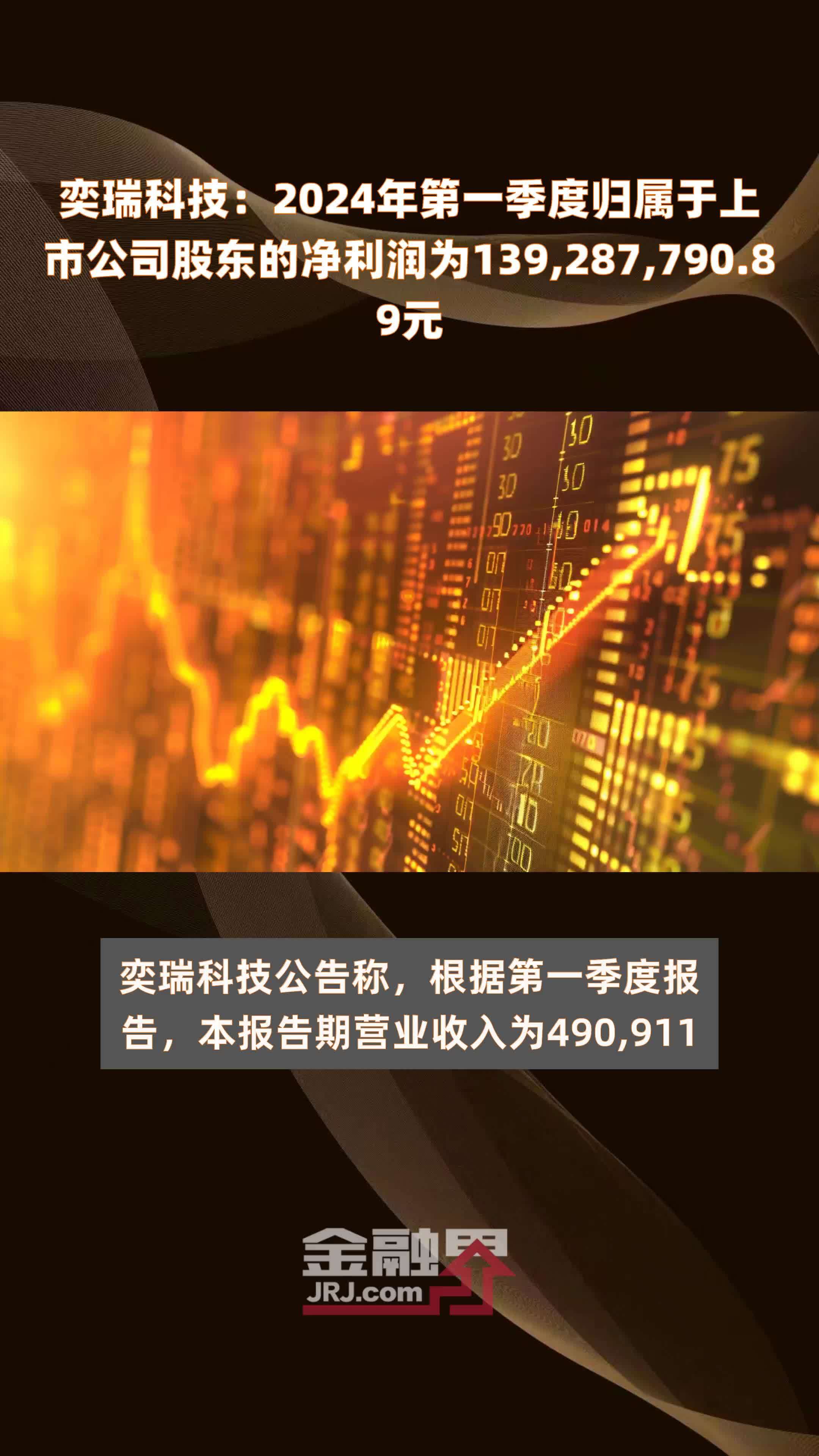 奕瑞科技：2024年第一季度归属于上市公司股东的净利润为139,287,790.89元 |快报