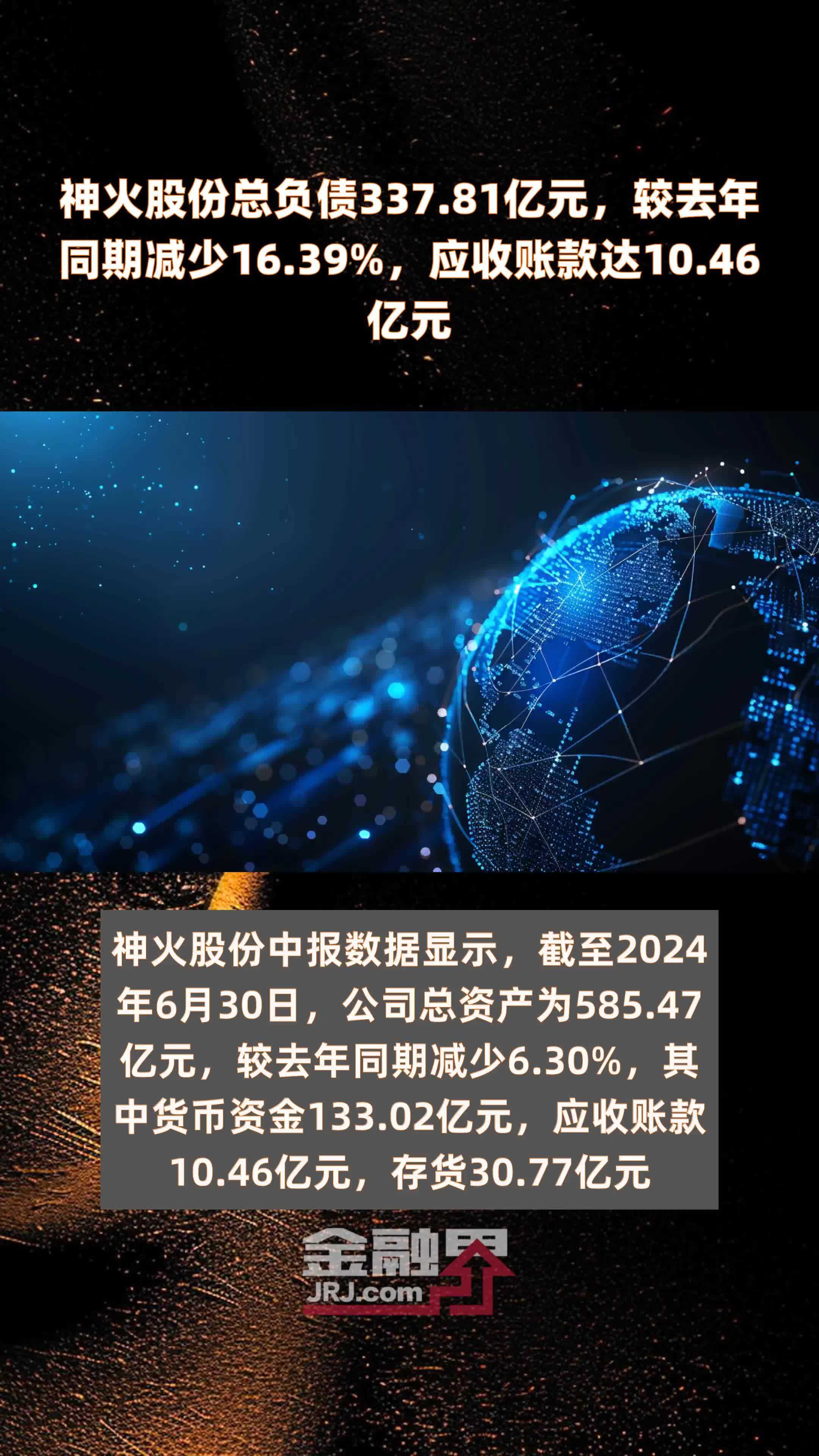 神火股份总负债337.81亿元，较去年同期减少16.39%，应收账款达10.46亿元 |快报