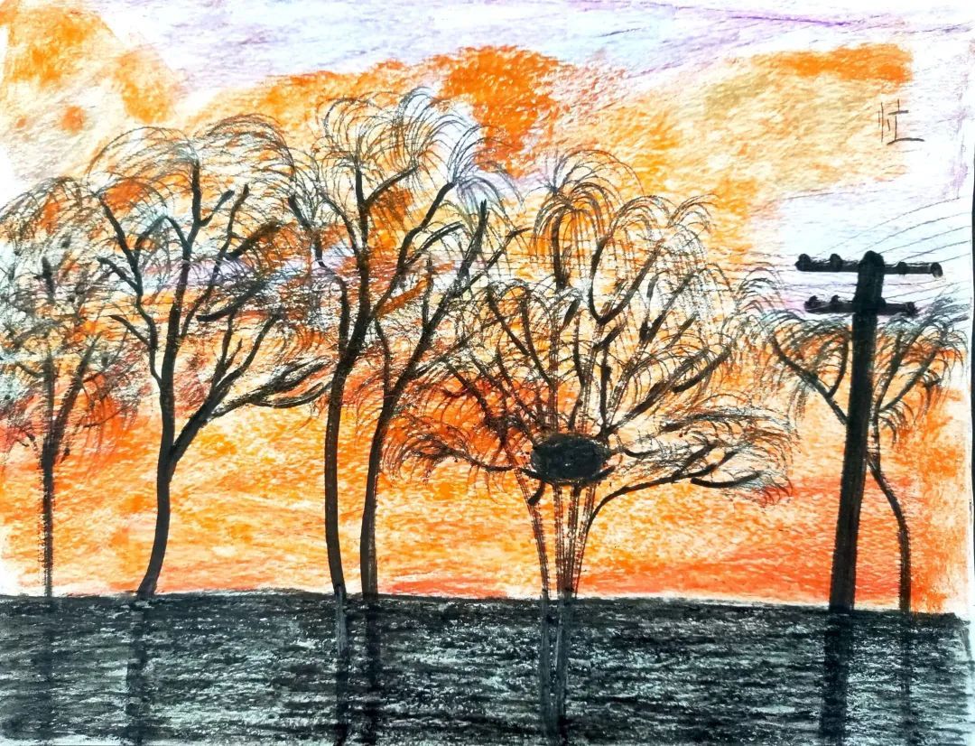 梦雨画作:冬日的“忙”